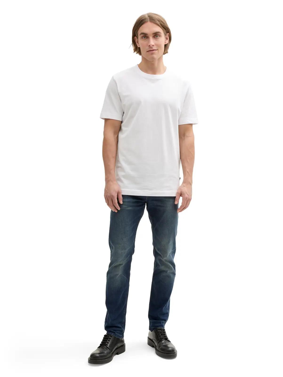 TOM TAILOR Denim mugavad slim teksad – tume stone wash – detailne vaade