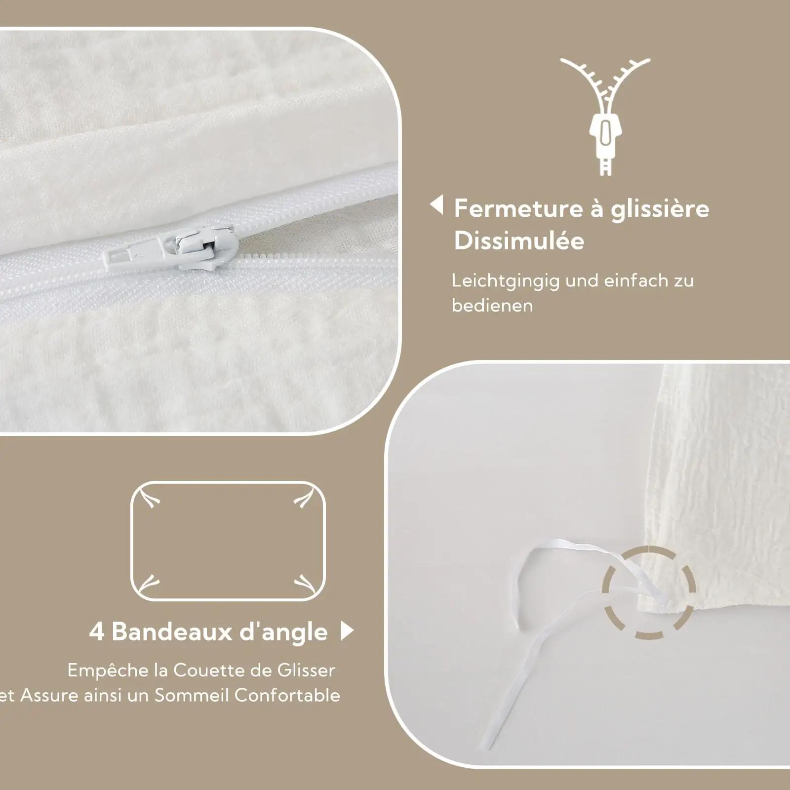 SOULFUL puuvillane voodipesukomplekt 140×200 valge elegants – kasutusnäide