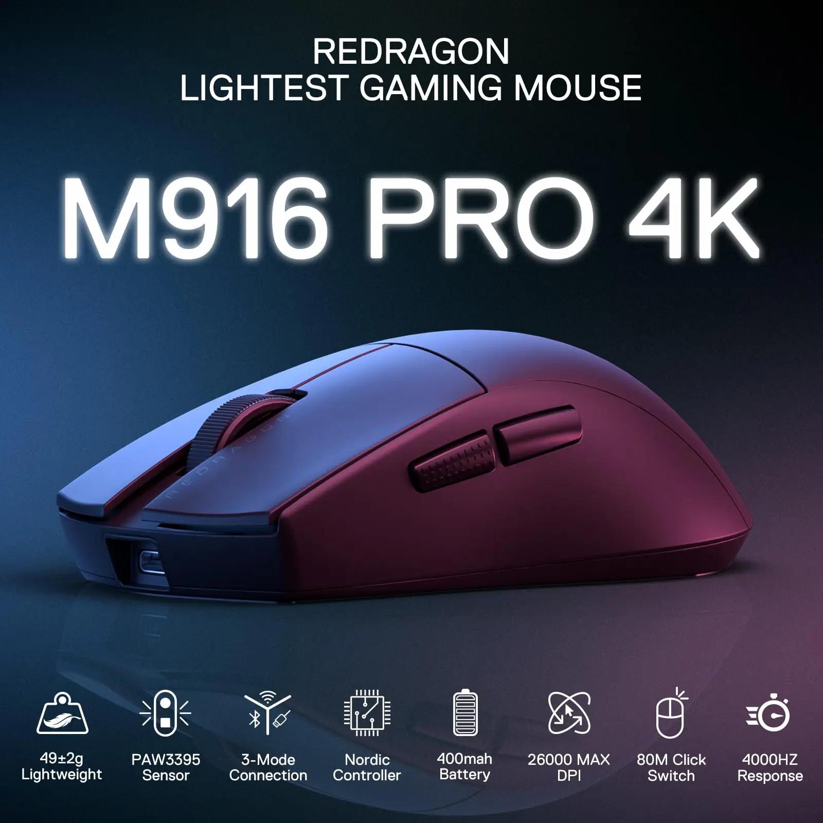 Redragon kerge mänguhiir 26K DPI ja ergonoomiline käepide – detailne vaade