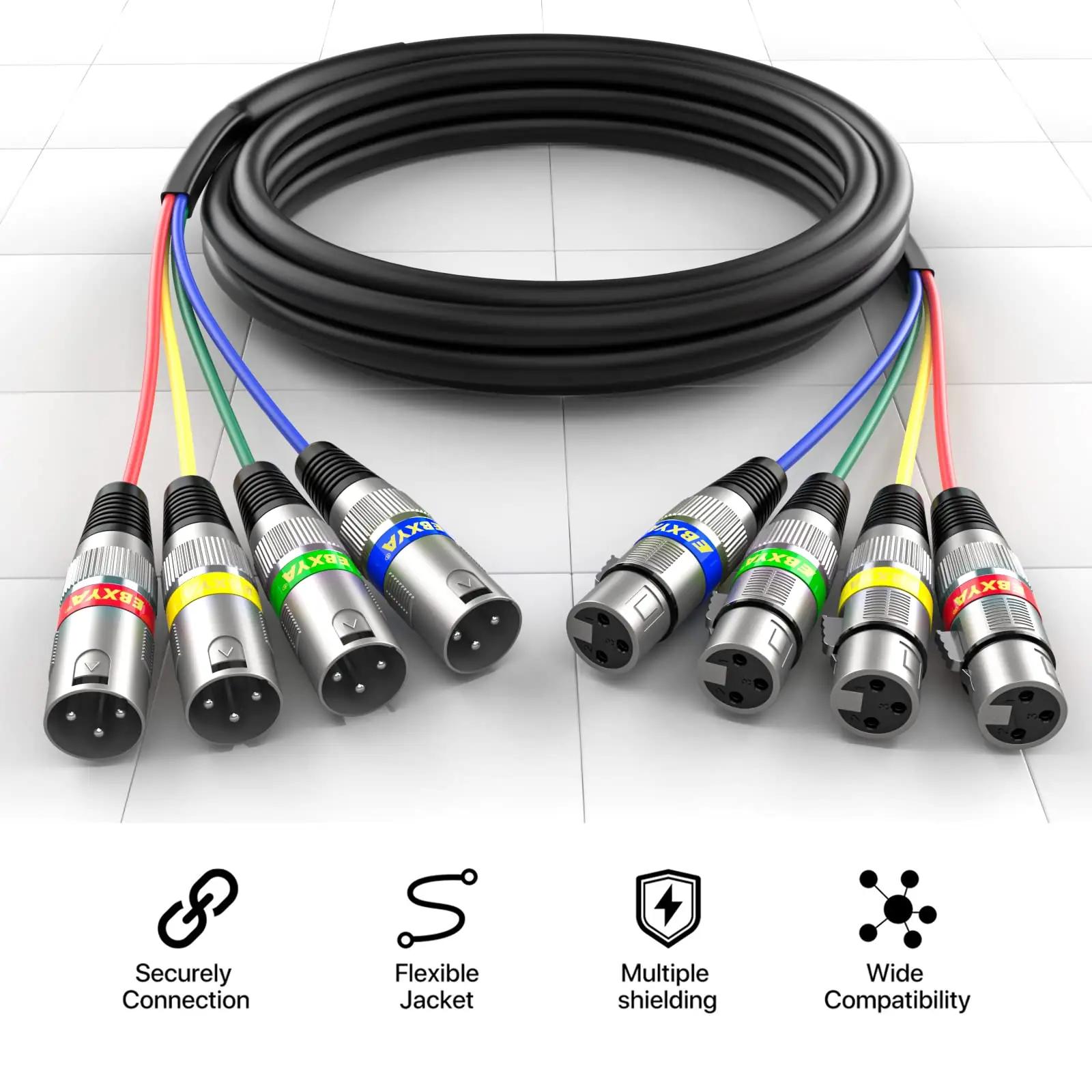 EBXYA mitmevärviline 4-kanaliline XLR-kabel — professionaalsele – kasutusnäide