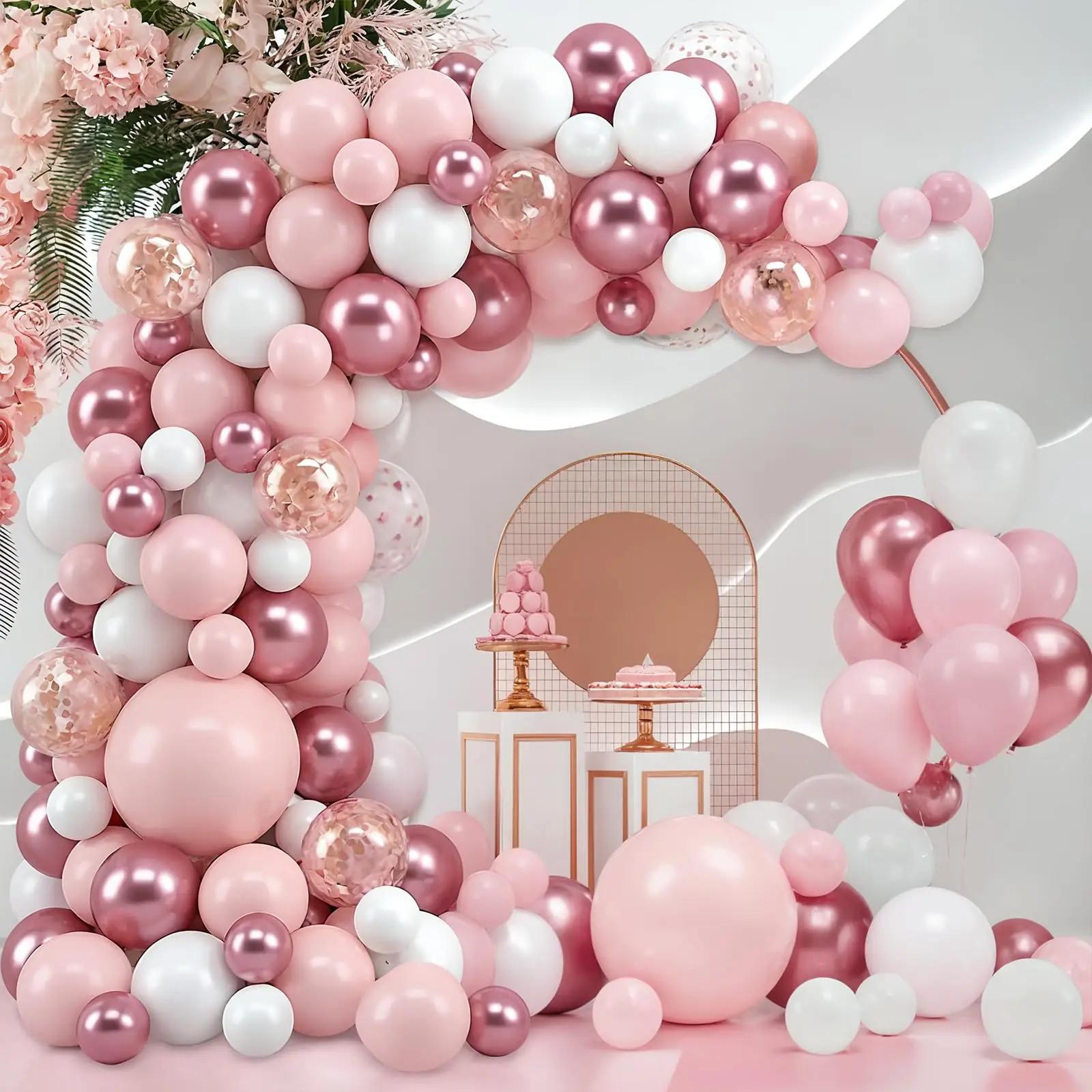 REAL DECO õrn roosa pidustuskomplekt – 115 õhupalli kingitus – lisavaade