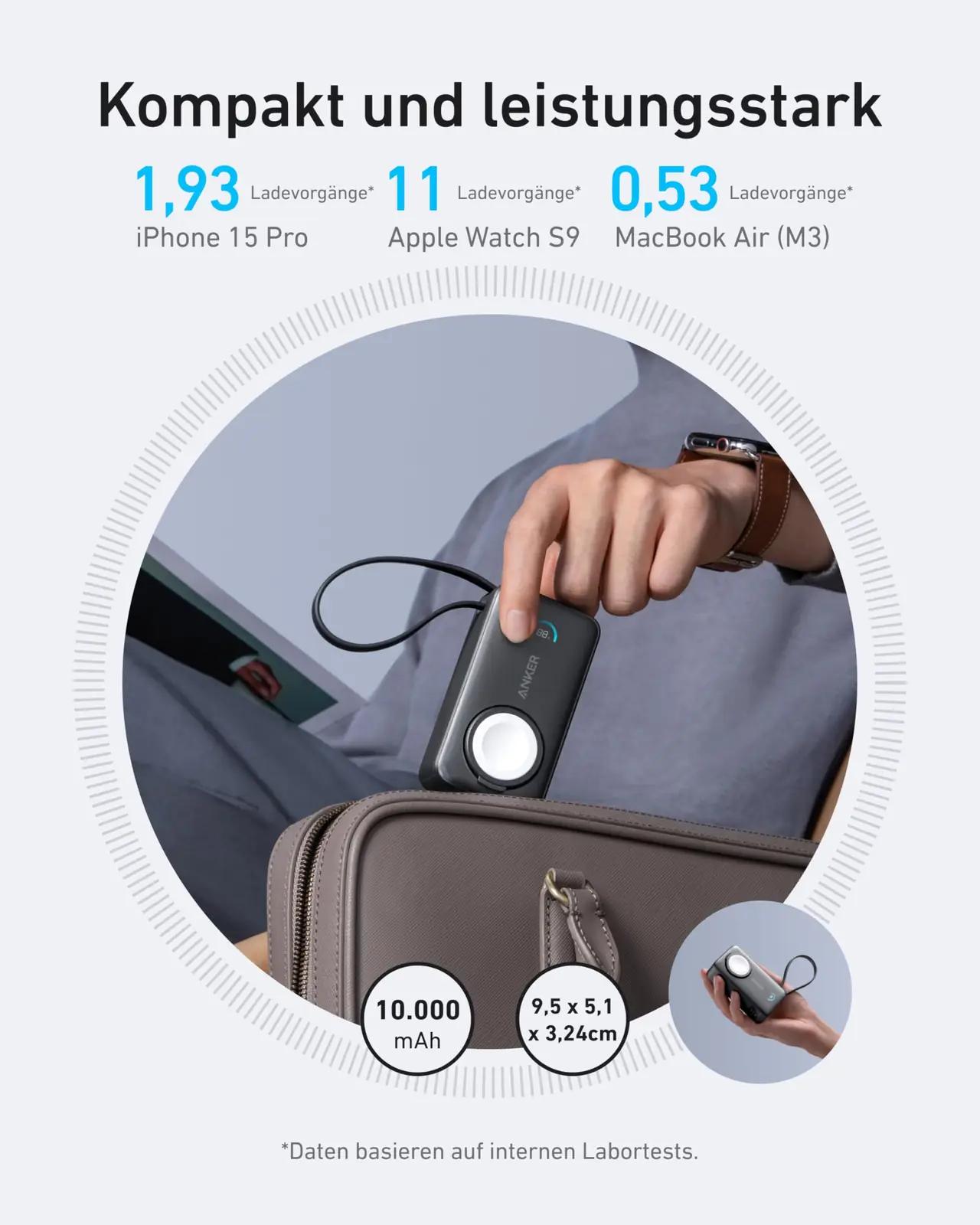 Anker kompaktne 10 000 mAh MagGo powerbank — juhtmevaba laadimine – pilt 6