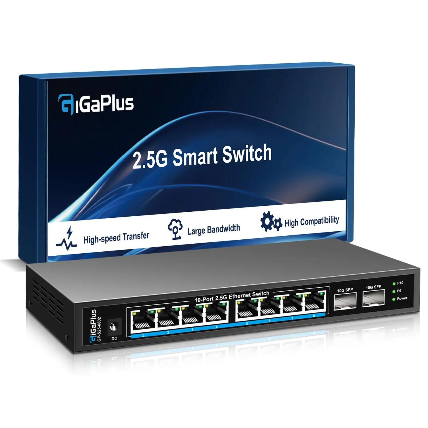 GigaPlus 10 port Unmanaged | 8X2.5G+2X10G SFP arvutid ja tarvikud