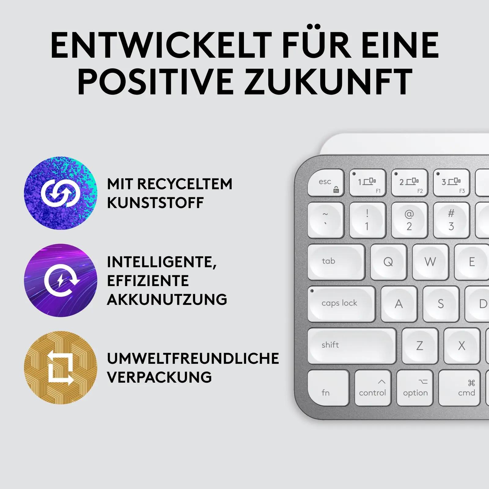 Logitech metallist kompaktne klaviatuur – mugav Mac-kasutuseks – lisavaade