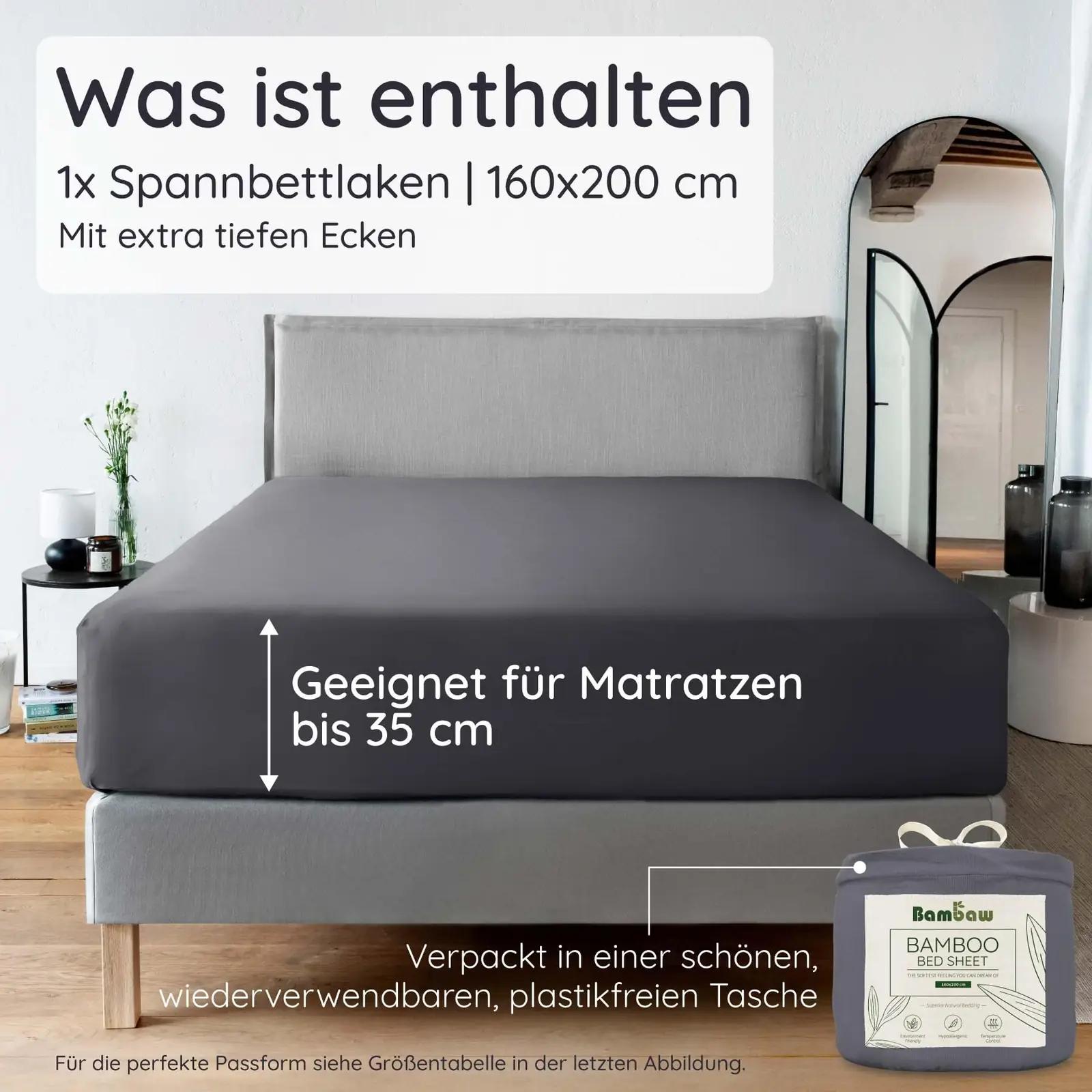 Bambaw bambusvoodilinane 160×200 — hingav ja hüpoallergiline – detailne vaade