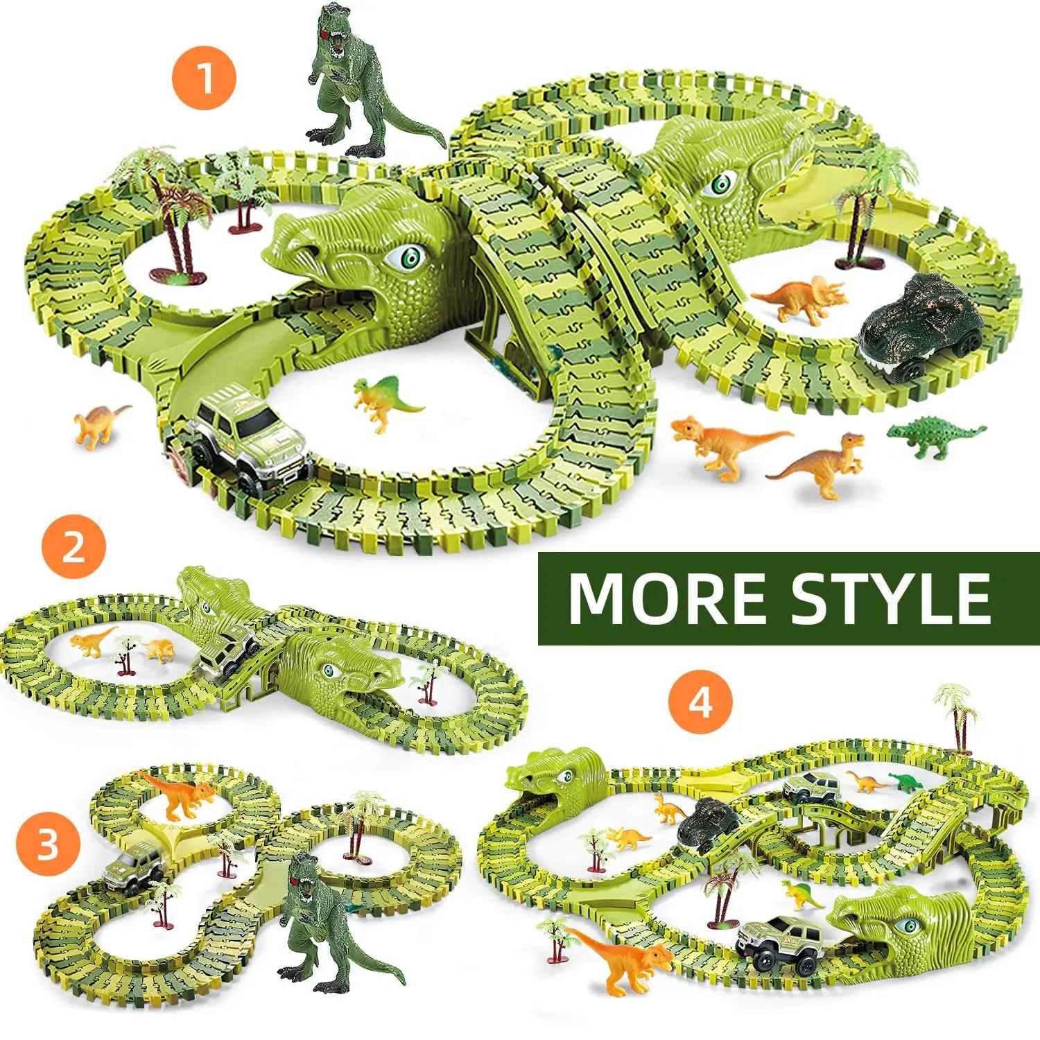 burgkidz värvikas dinosaurus-rada mängukomplekt lastele – detailne vaade