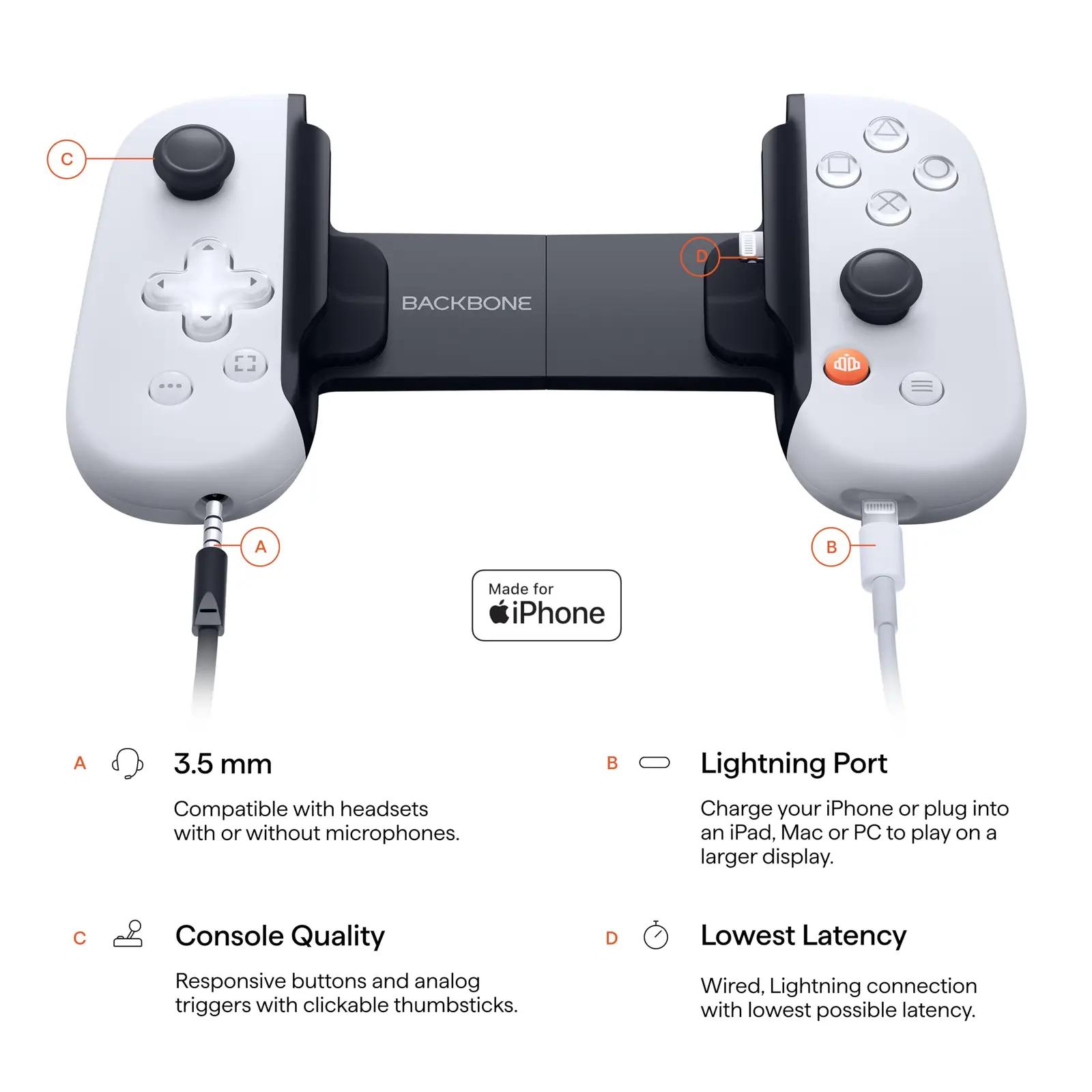 BACKBONE mobiilne mängukontroller iPhone’ile — PlayStation – detailne vaade