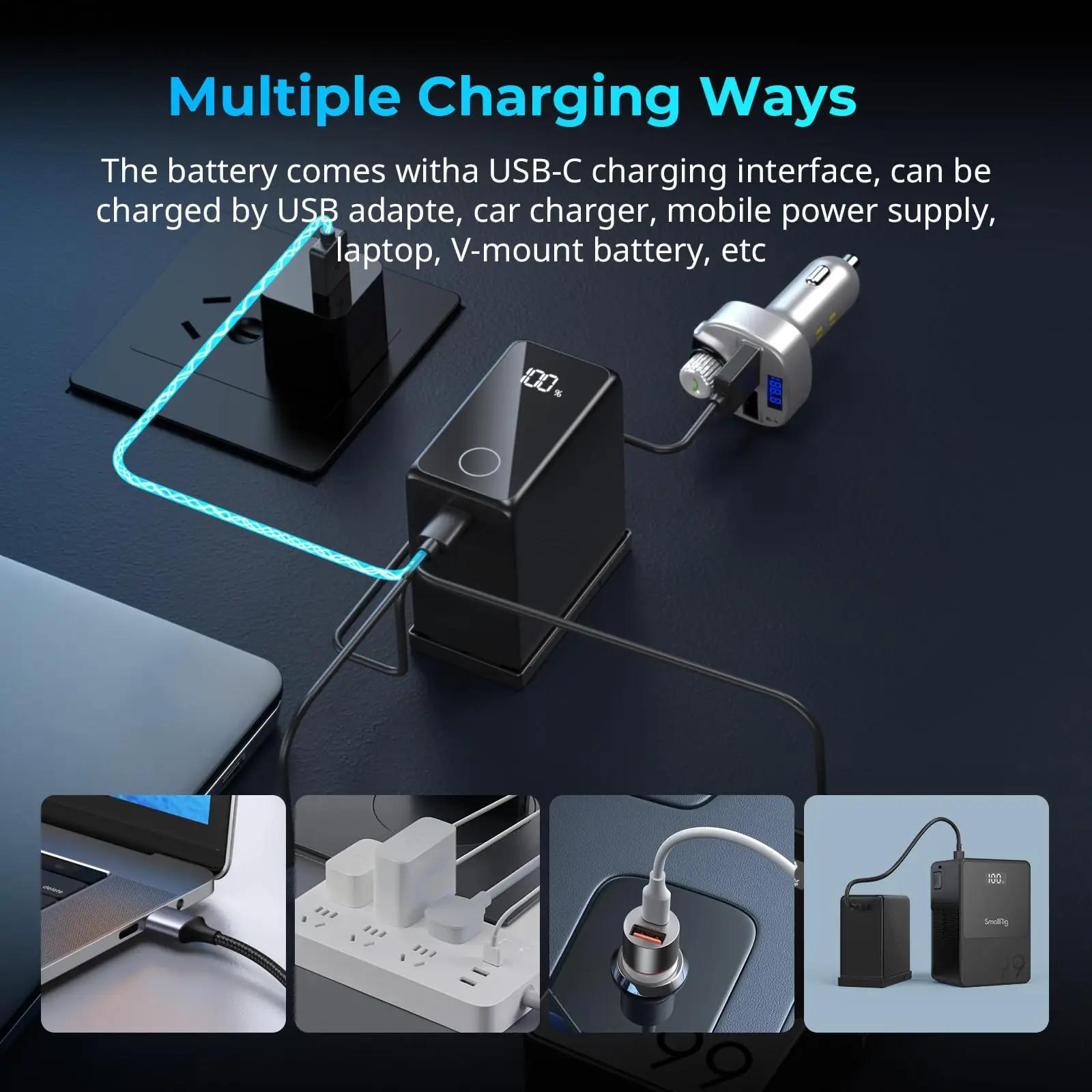 SMALLRIG vastupidav kaameraaku 10500 mAh – kiire laadimine – lisavaade