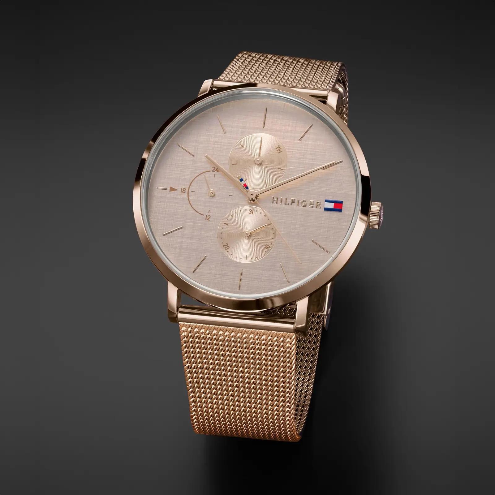 Tommy Hilfiger roosakuldne terasest randmekell — elegantne – detailne vaade