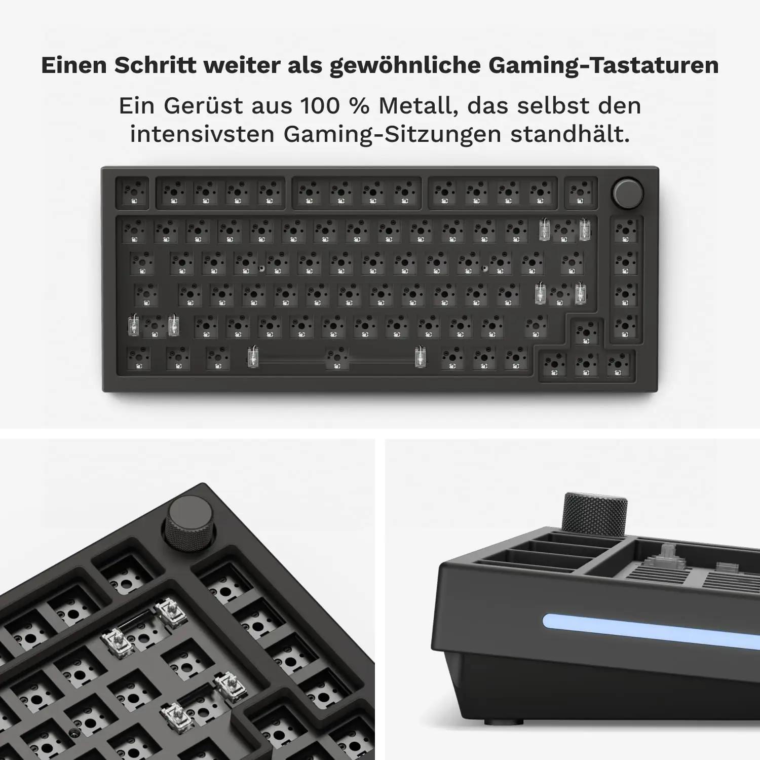 Glorious alumiiniumist 75% barebones klaviatuur mängimiseks ja – pakend ja tarvikud