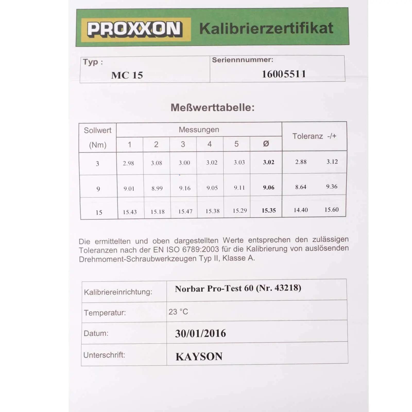 PROXXON tugev terasvõlli momentvõti – täpne 3–15 Nm – lisavaade