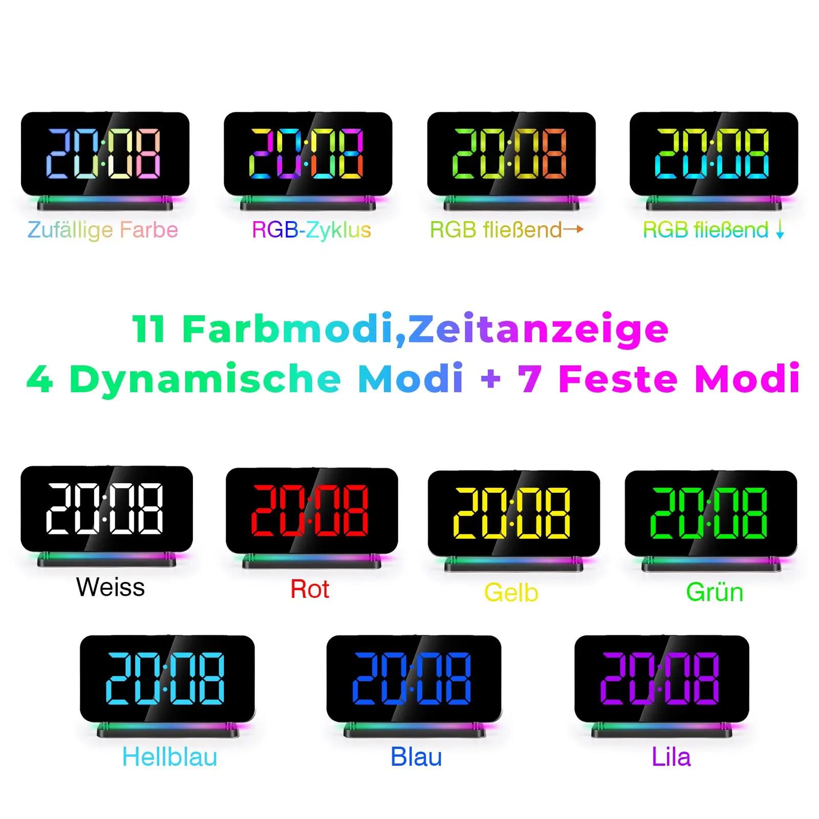 SZELAM stiilne LED-peegeläratus — USB laadija ja RGB valgus – lisavaade