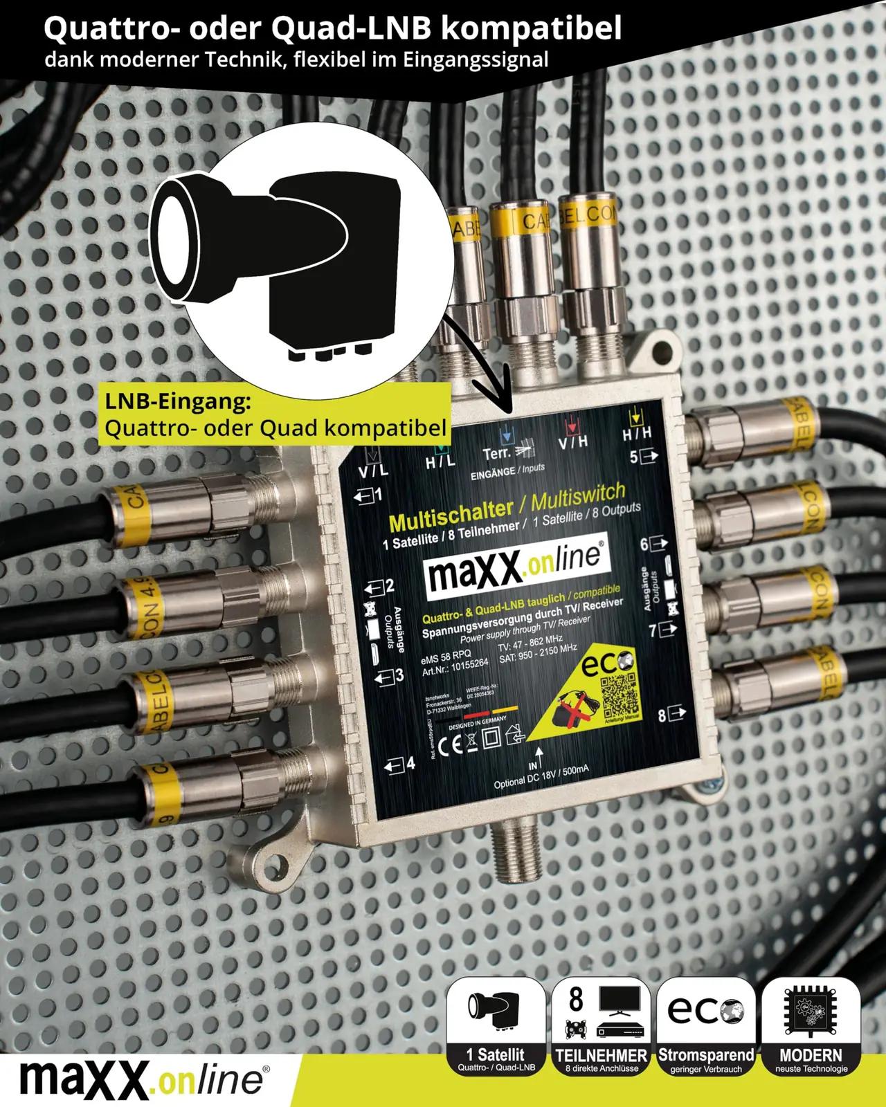 maxx.onLine satelliitmähis 8-kohaline multischalter – pilt 8