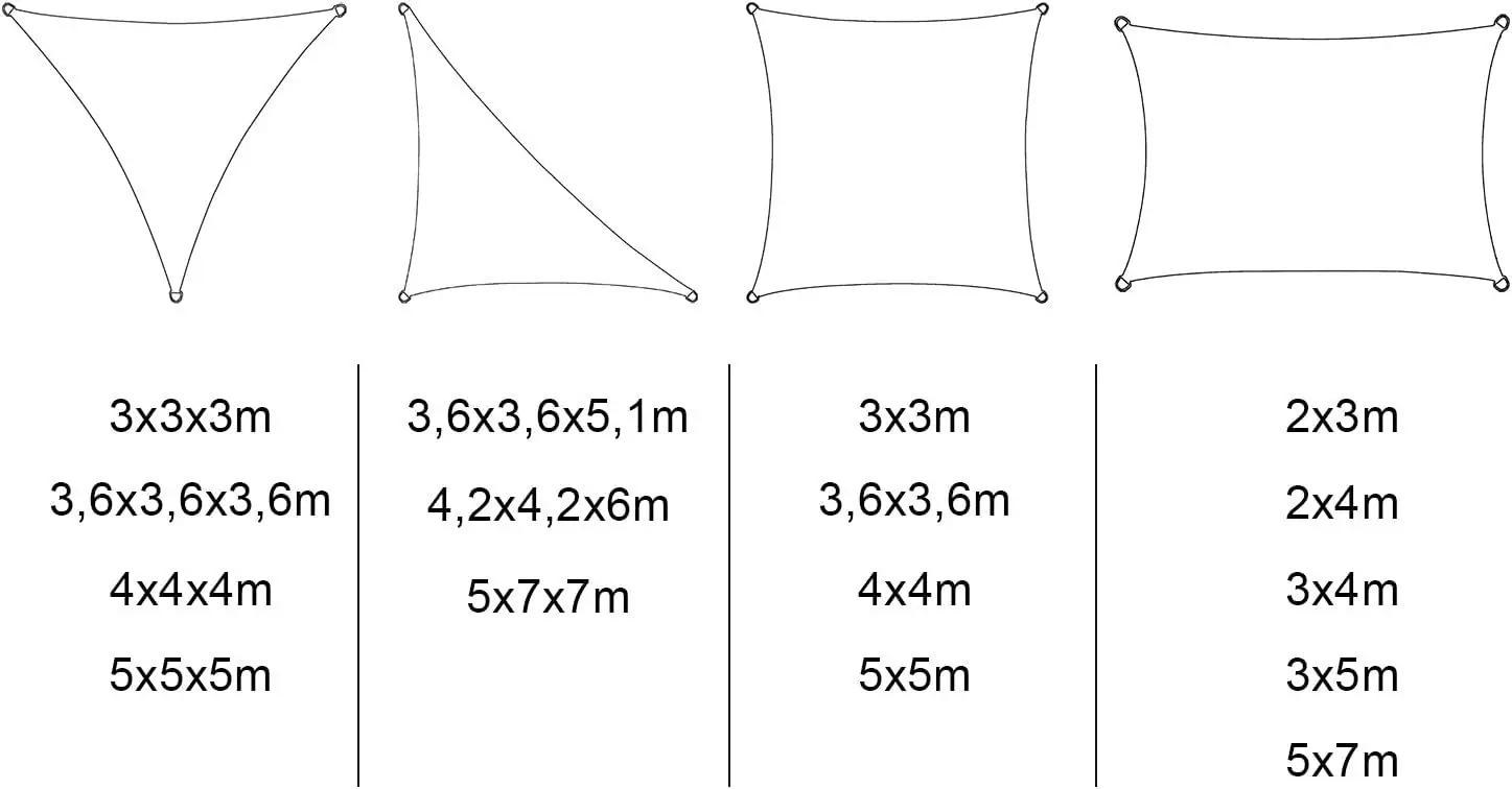 WOLTU päevasirm HDPE 4×4 m — ilmastikukindel varjuplaat – pilt 9