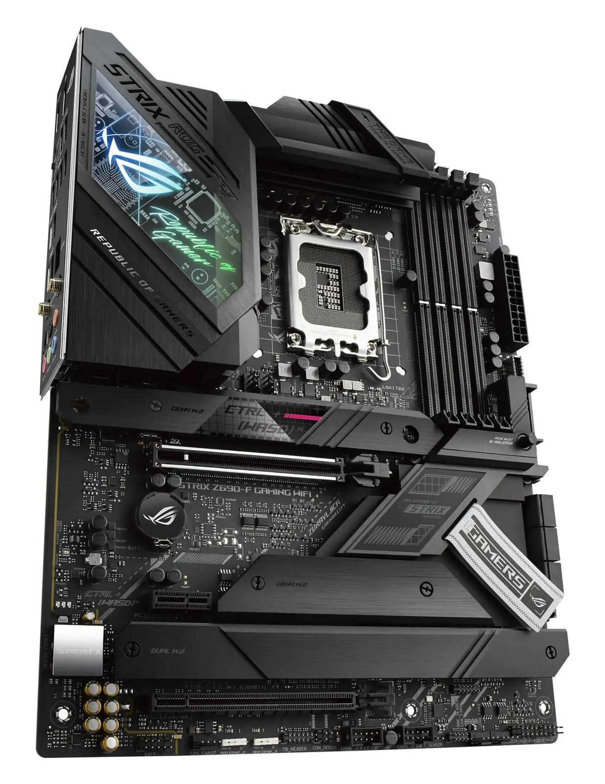 ASUS ROG Strix Z690-F emaplaat — DDR5, PCIe 5.0 jõudlus – pakend ja tarvikud
