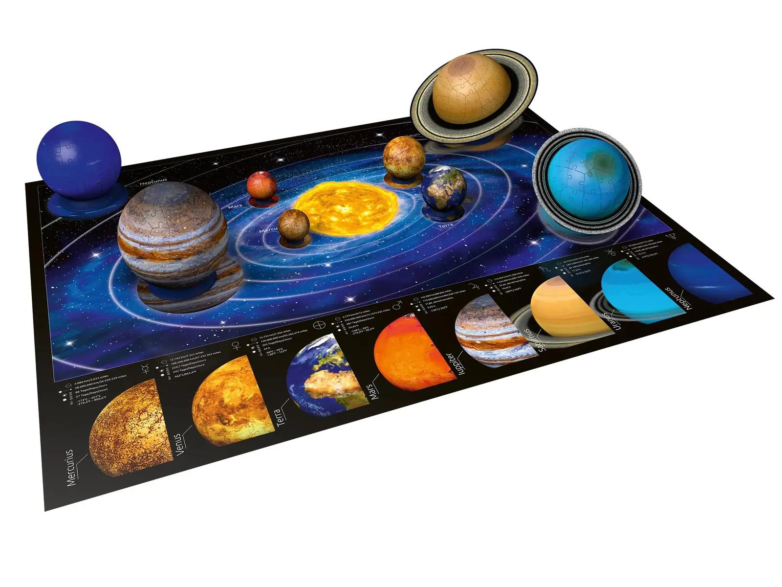Ravensburger värvikas 3D planeedisüsteem – kasutusnäide