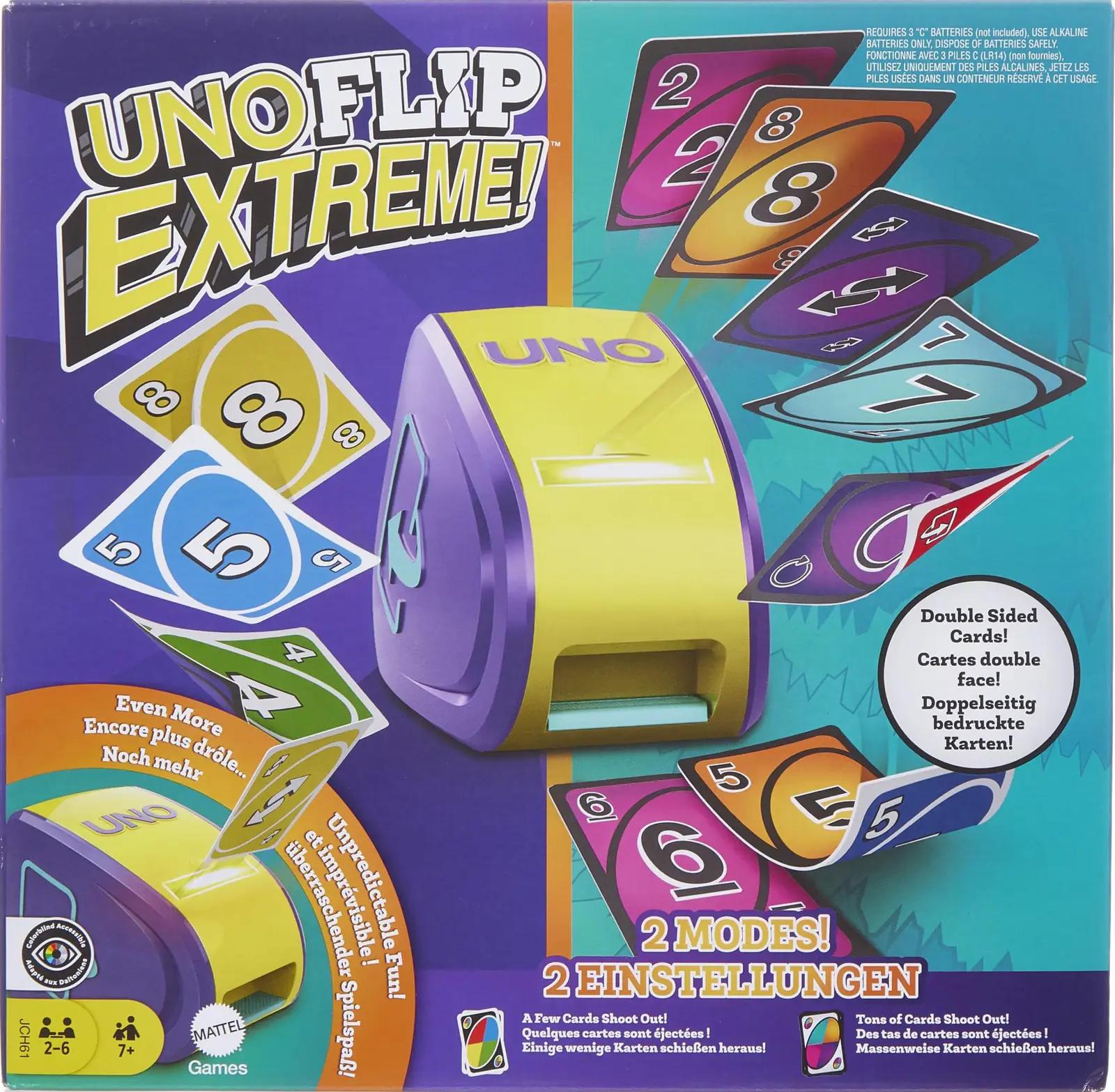 Mattel Games UNO Flip Extreme — lõbus peremäng plastikust