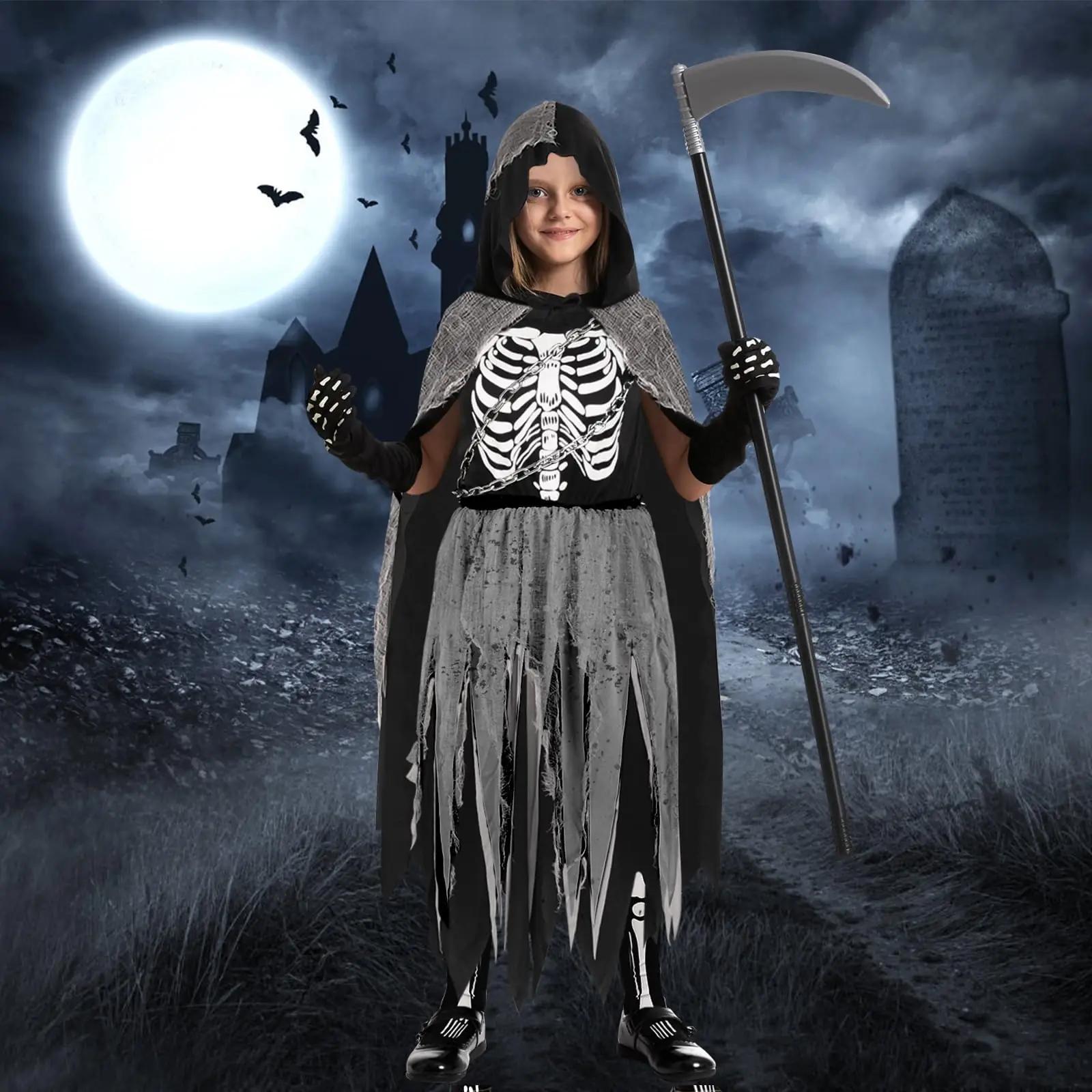 ATOWORLD lapse Halloween kostüüm — must Sensenmann kleit ja viiv – lisavaade