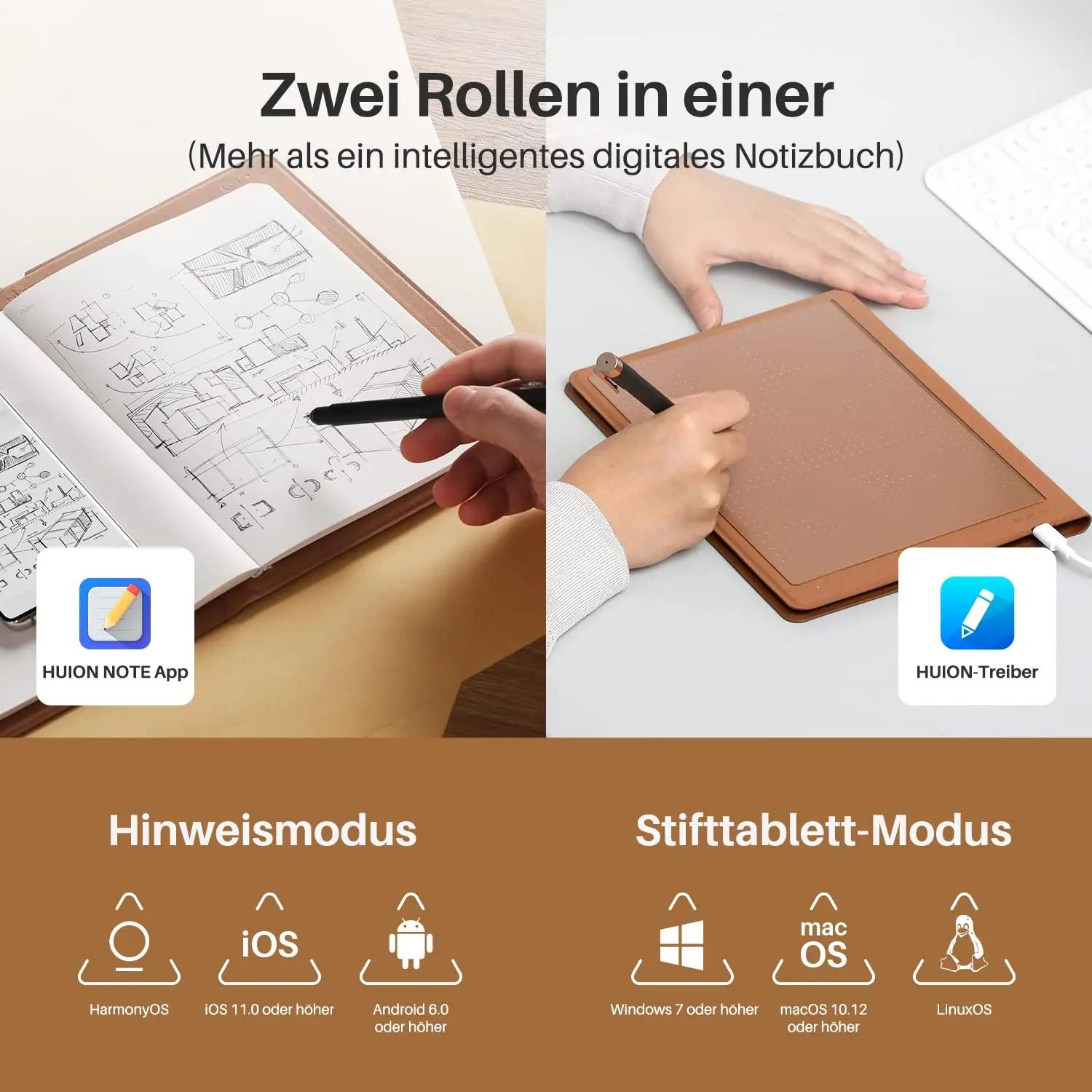 HUION nutikas digitaalne märkmik — tugev metallkate ja kingitus – pilt 7