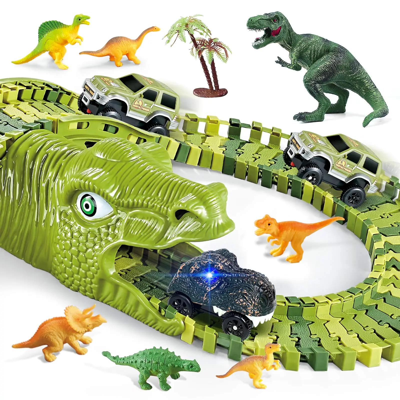 burgkidz värvikas dinosaurus-rada mängukomplekt lastele – pilt 8