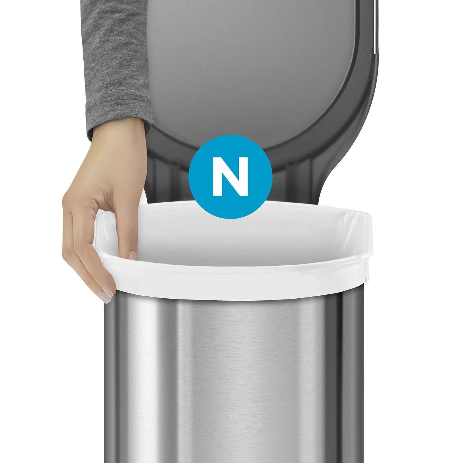 simplehuman vastupidavad prügikotid (45–50 l) – mugav kinnitus – kasutusnäide
