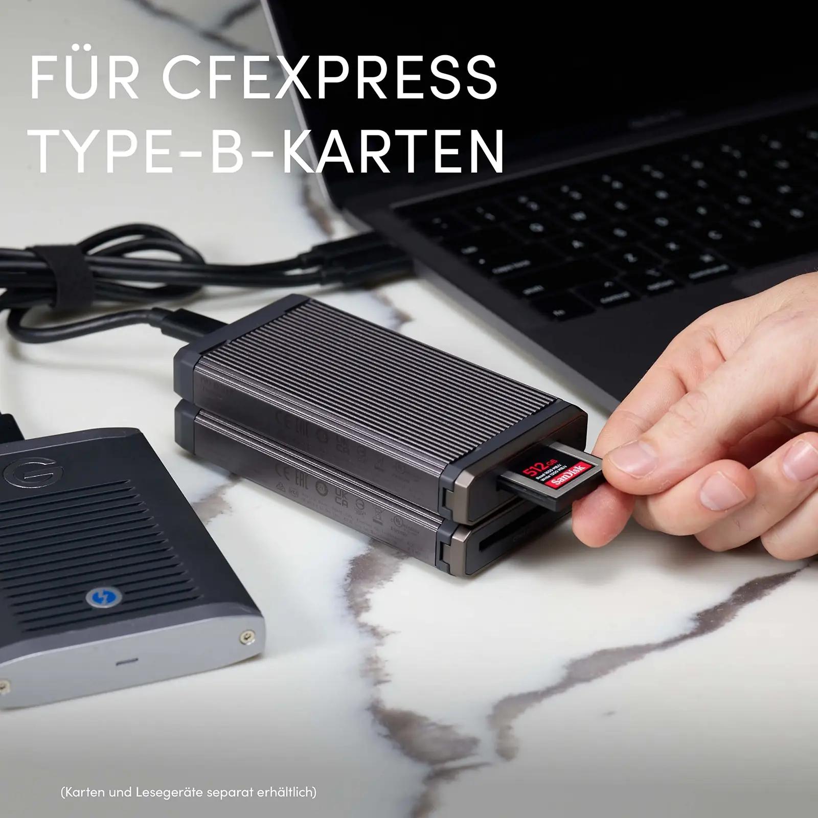 SanDisk Professional kiire CFexpress-kaardilugeja — USB-C ühilduv – detailne vaade