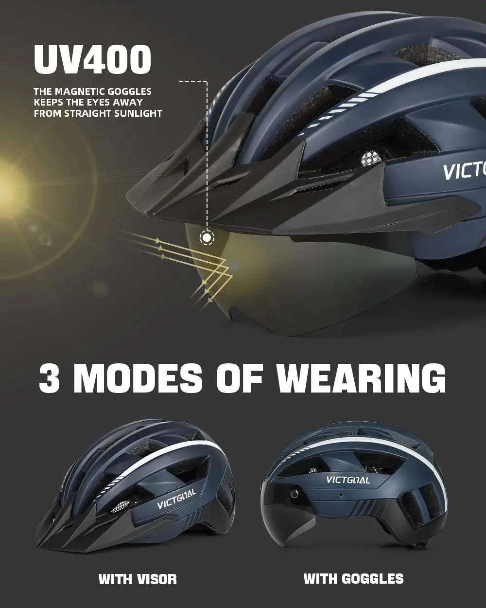 Victgoal turvaline MTB-kiiver peapaelaga ja magnetklaasiga – detailne vaade