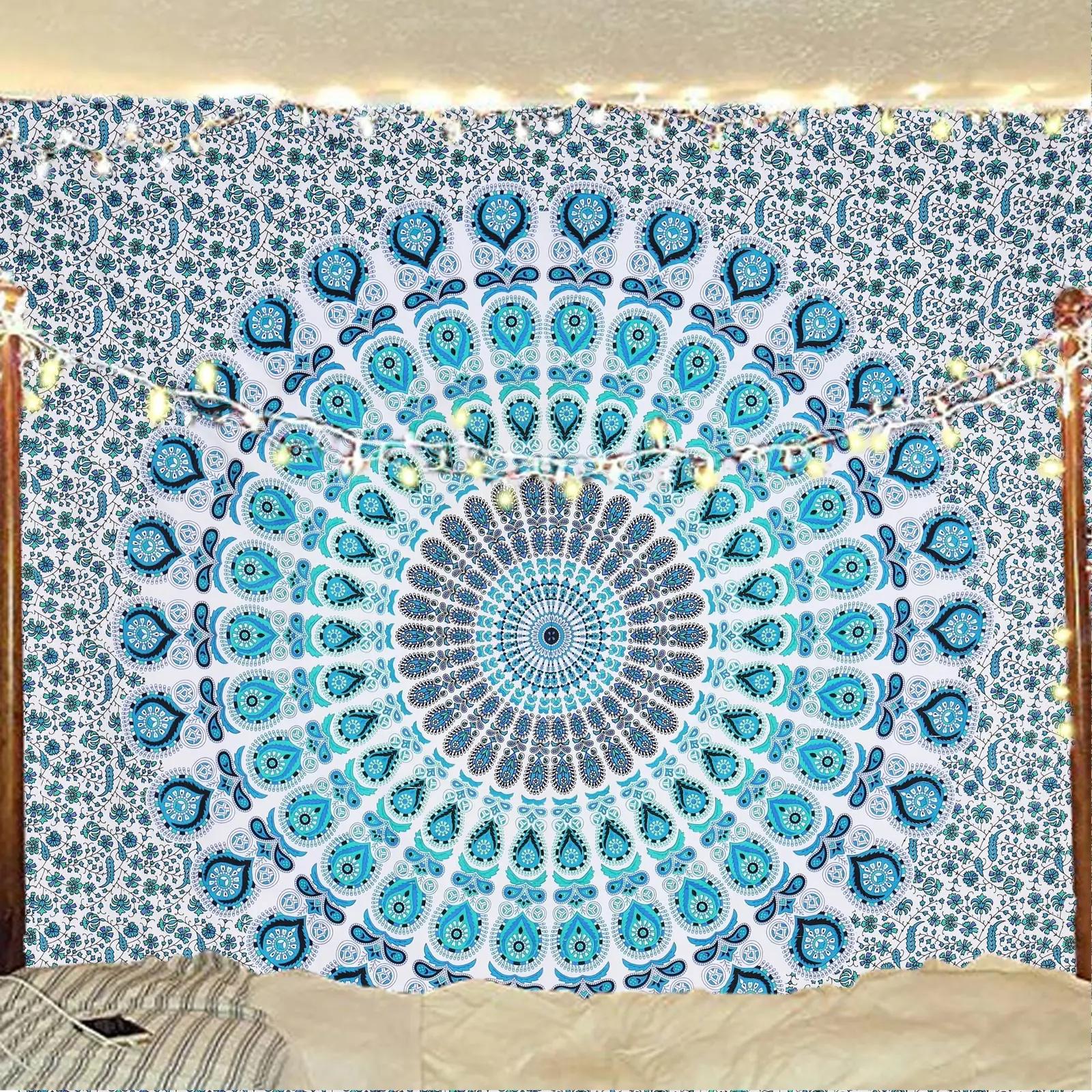 Bless International puuvillane peacock seinavaip – boho dekor – detailne vaade