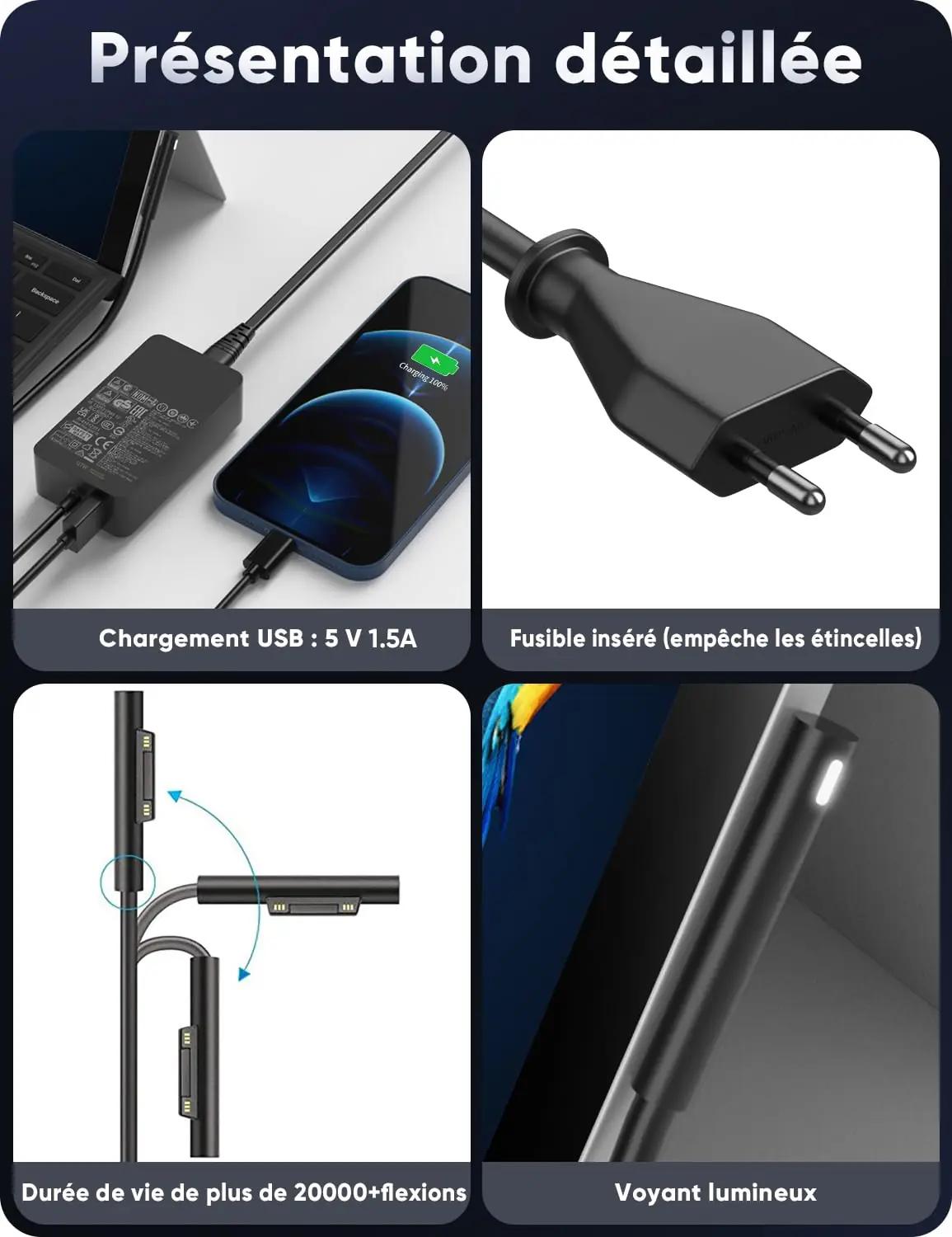 Cindrey 127 W tugev voolutoiteadapter Surface seadmetele – pilt 7