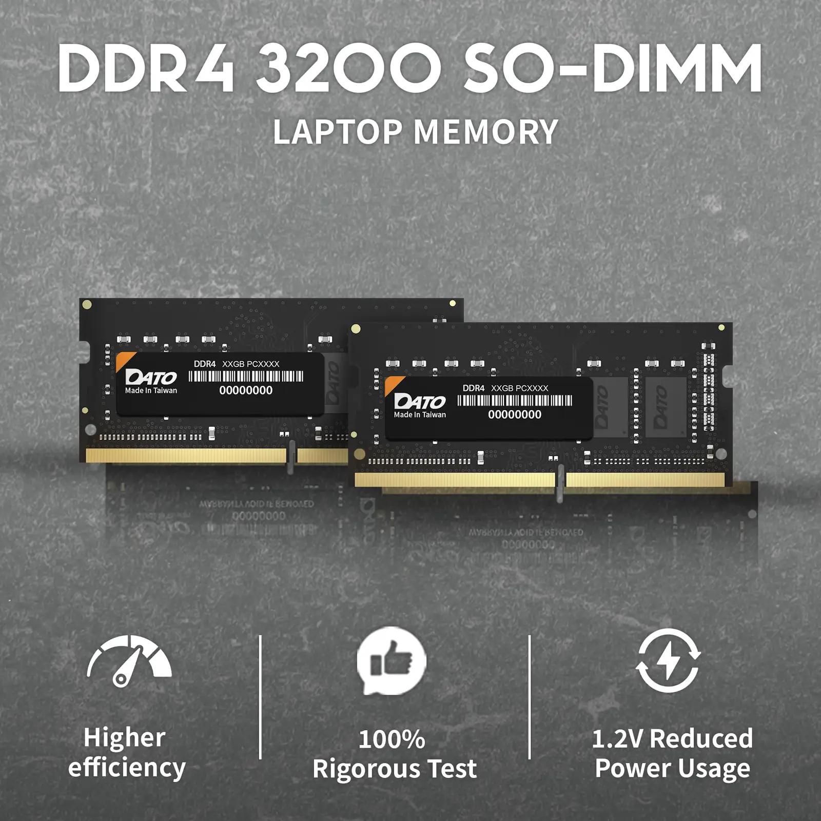 DATO 8GB DDR4 sülearvuti mälu — kiire ja usaldusväärne lisa – detailne vaade
