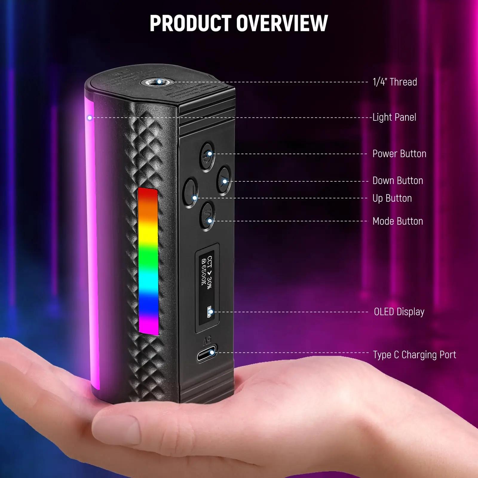 NEEWER LED-ripatsvalgus TL97C — kompaktne RGB ja reguleeritav – pilt 9
