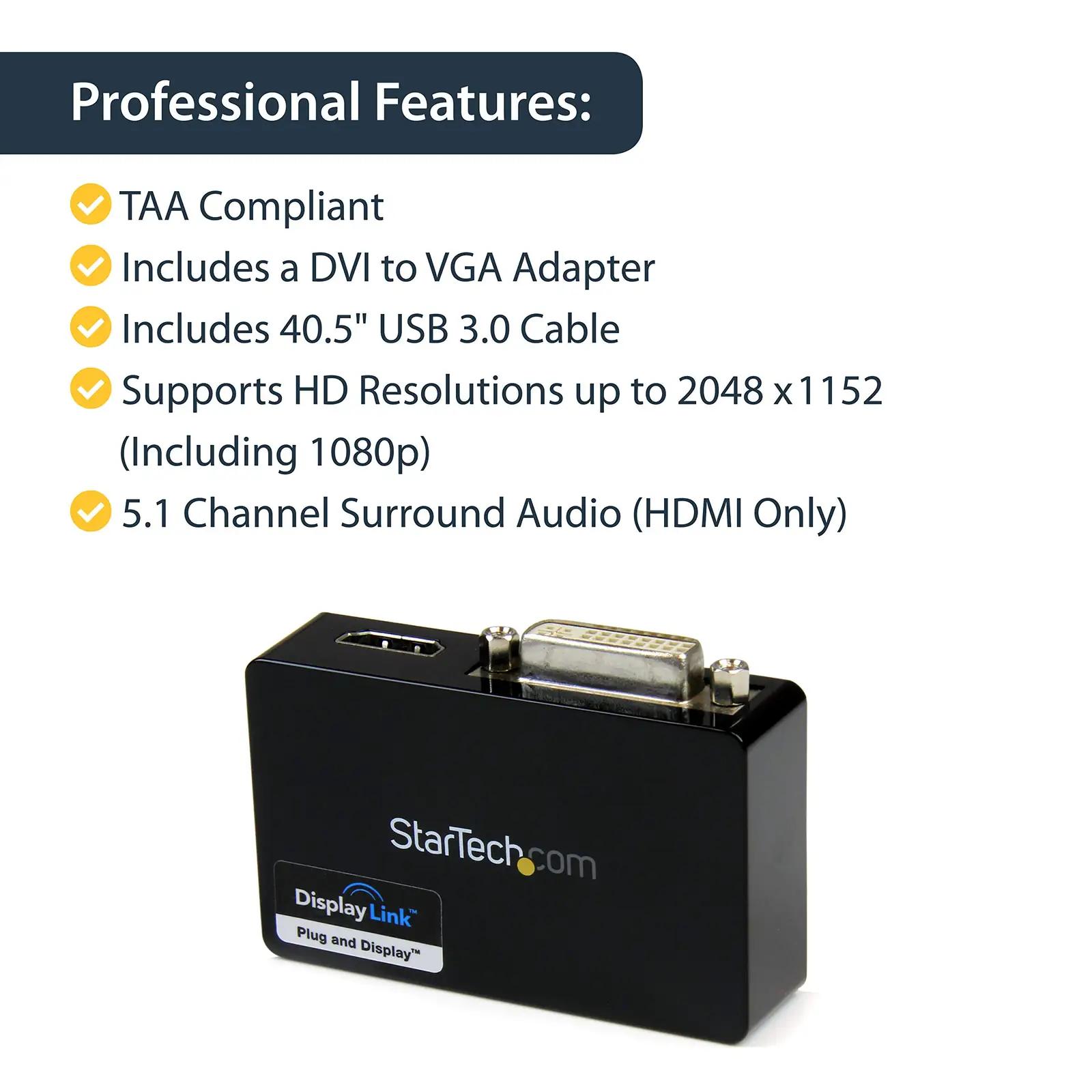 StarTech väline USB 3.0 videoadapter HDMI ja DVI jaoks – kasutusnäide