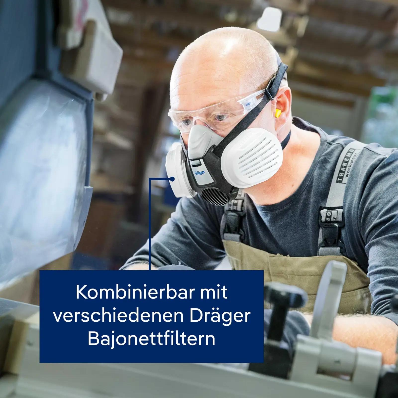 Dräger kaitsemask töömeestele — korduvkasutatav P3 filtriga – pilt 6