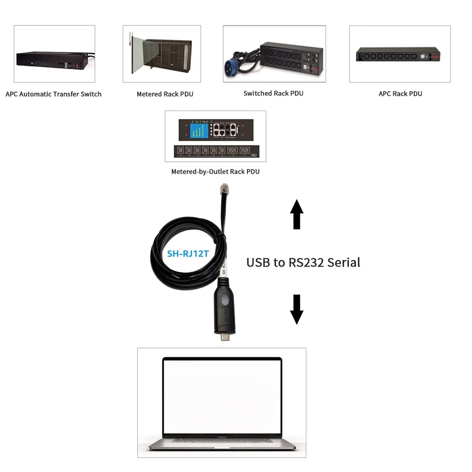 DSD TECH vastupidav USB-C–RJ12 seeriakaabel PDU seadmetele – pilt 7