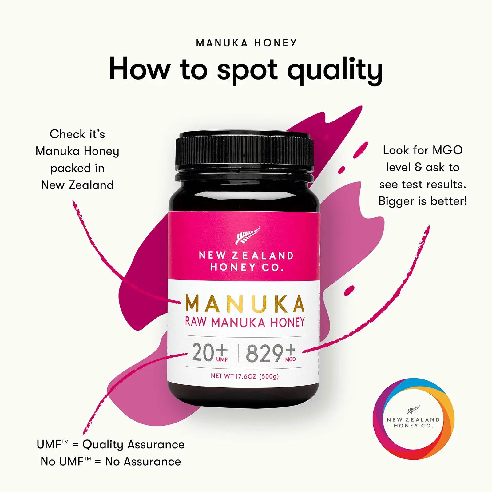 NEW ZEALAND HONEY CO Manuka mesi 500 g – tugev MGO 829+ – pilt 6