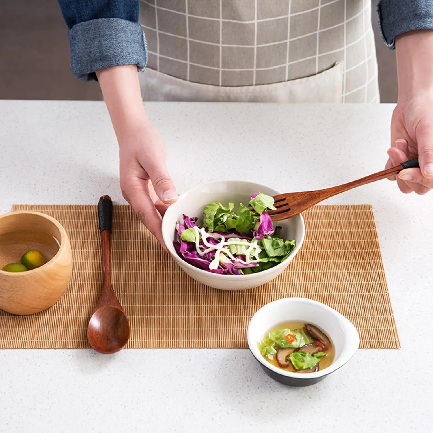 Wenrou puidust salatitarvikud — kestev ja stiilne komplekt – pilt 7