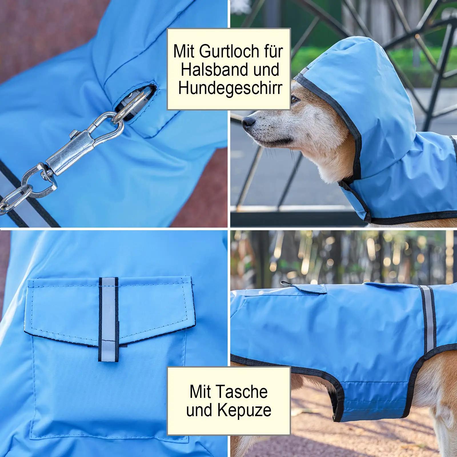 KoKoBin veekindel ja pehme koera jope kapuutsiga — XL sinine – pakend ja tarvikud