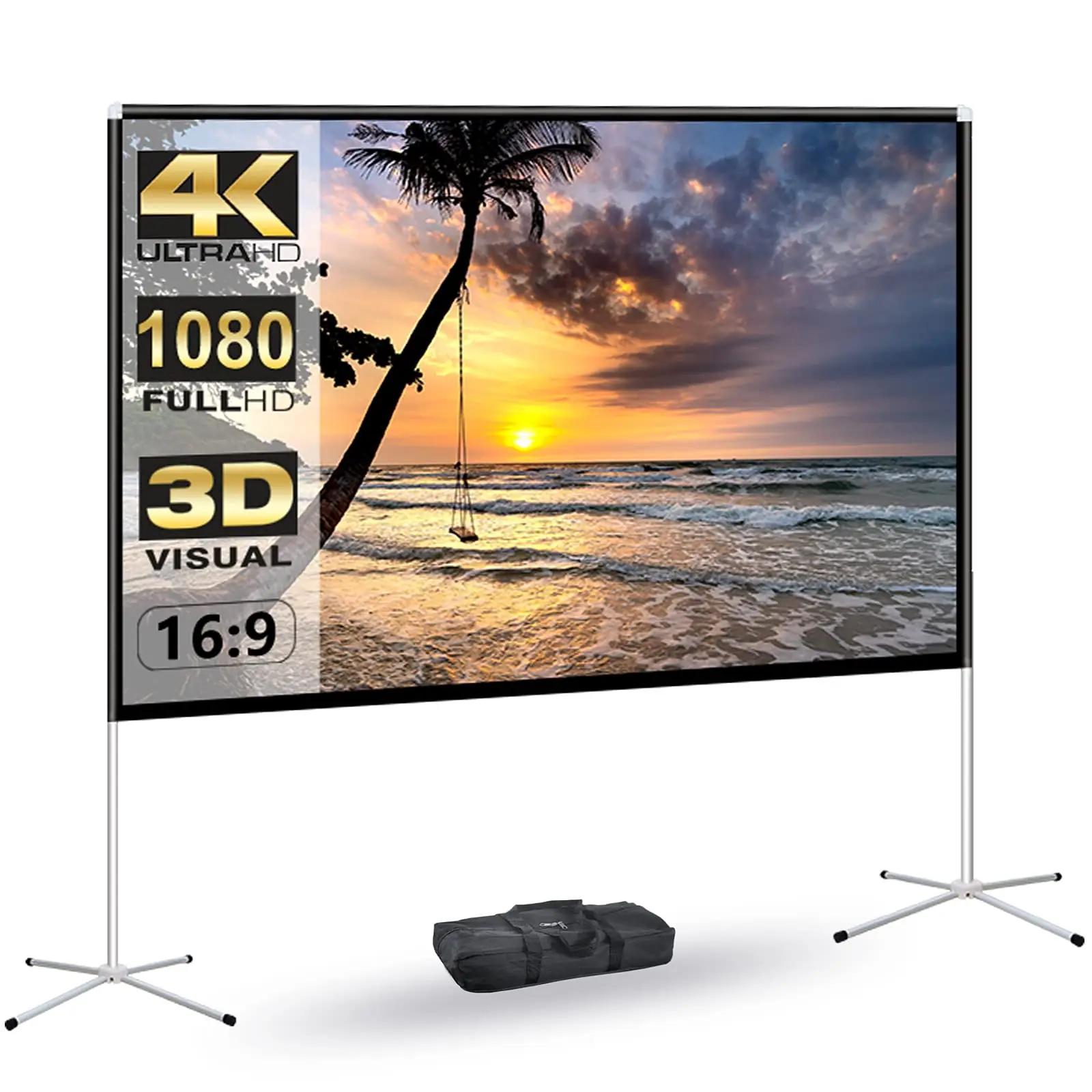 AODIOU kerge 80″ kandealusega projektsiooniekraan – kaasaskantav