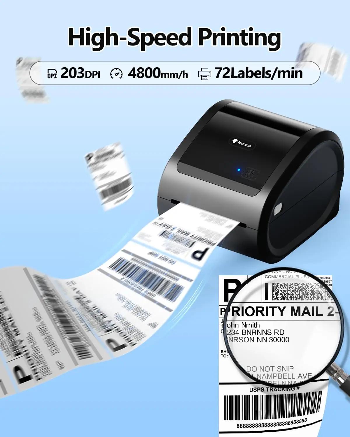 Phomemo termoprinter D520BT — mobiilne etikettide trükkija 4×6 – pilt 6