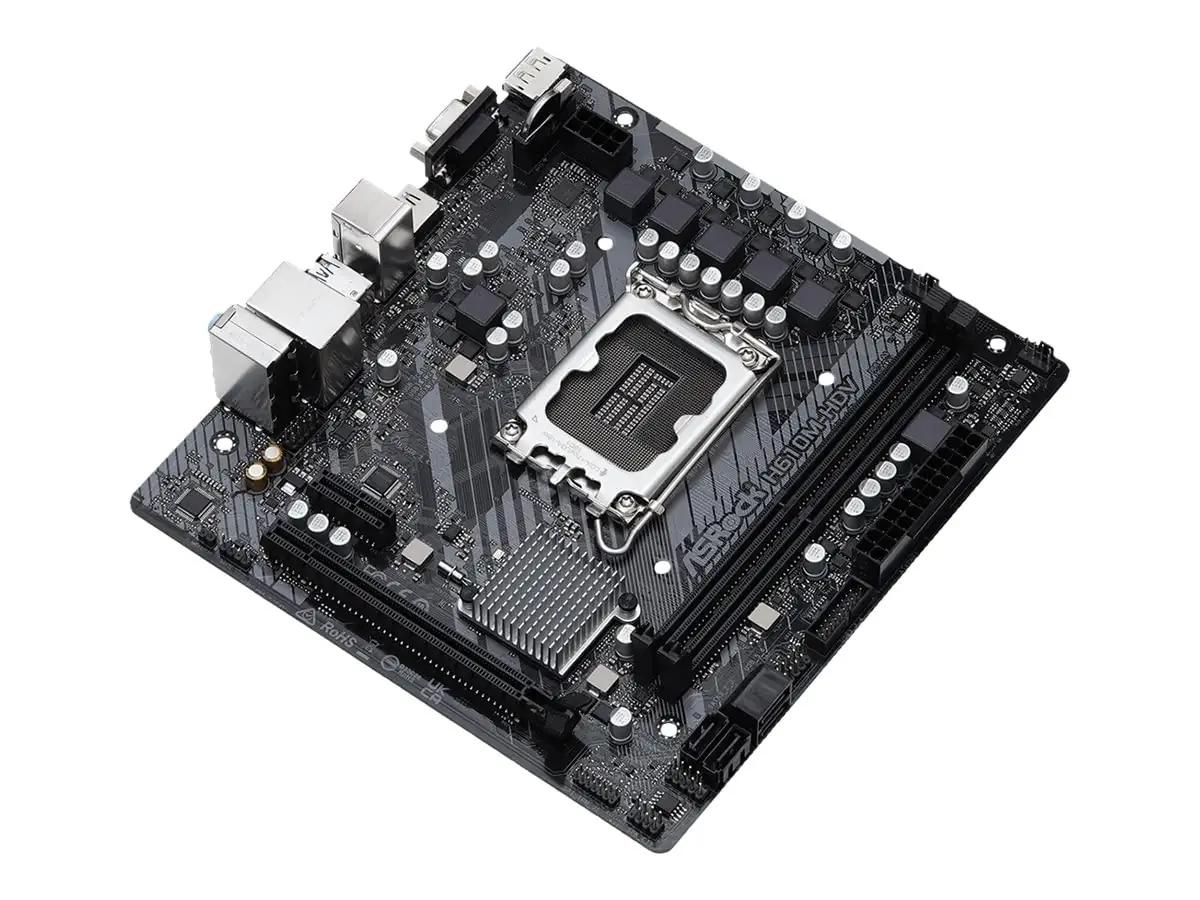 ASRock emaplaat H610M-HDV — kompaktne DDR4 tugi ja vastupidav – pakend ja tarvikud