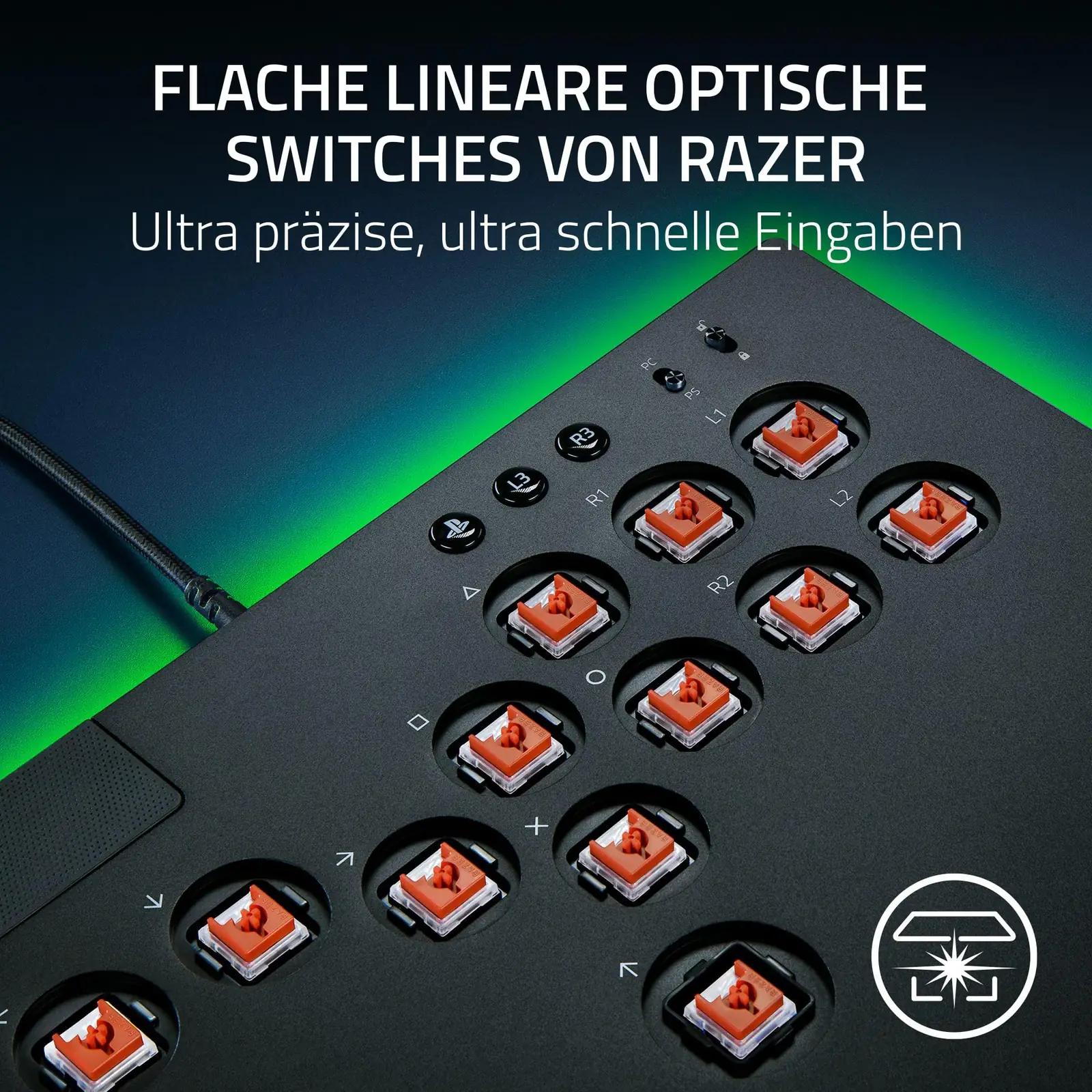 Razer Kitsune ergonoomiline portatiivne arcade-controller PS5 ja – pakend ja tarvikud