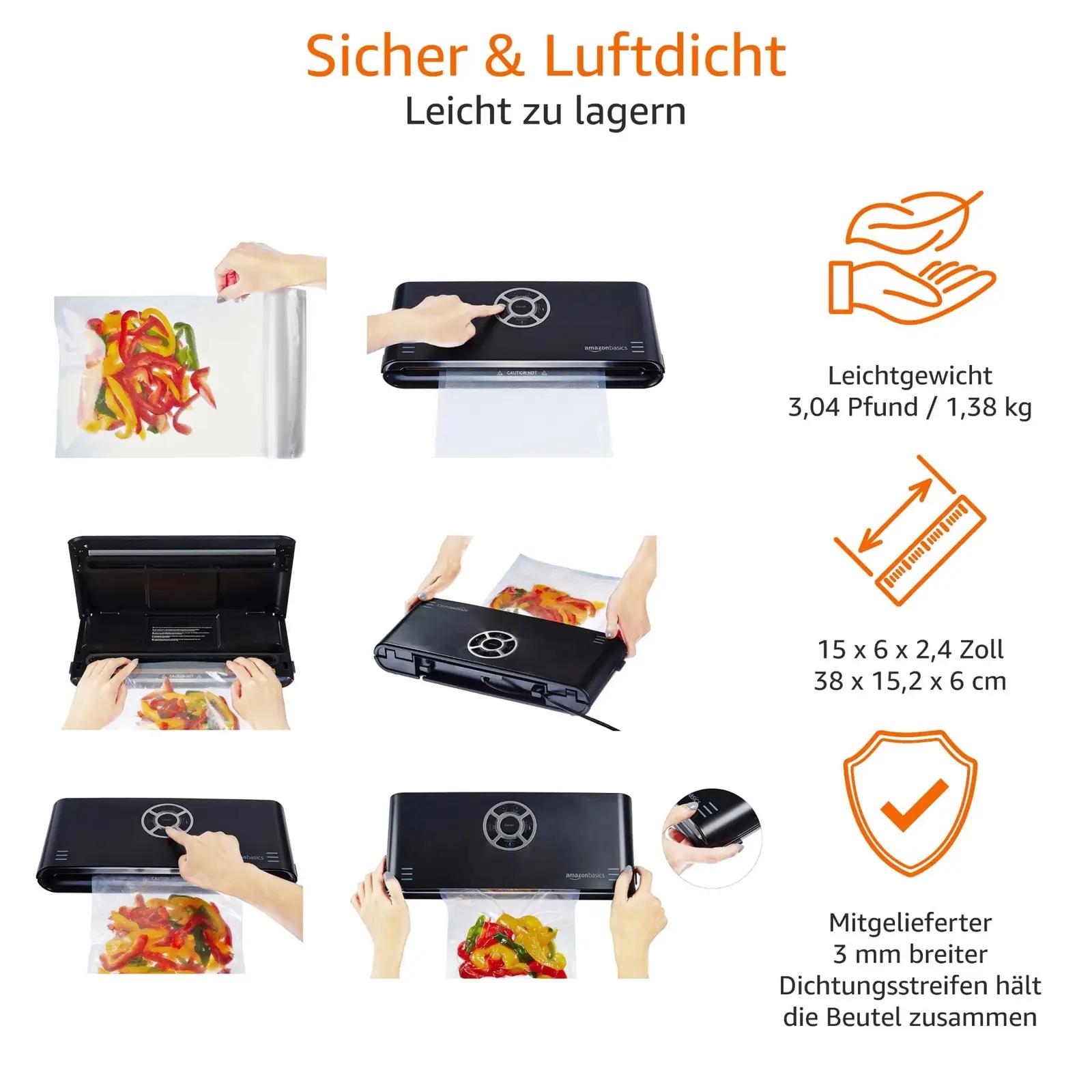 Amazon Basics vastupidav vaakumpakendaja kööki ja säilitamiseks – pilt 7