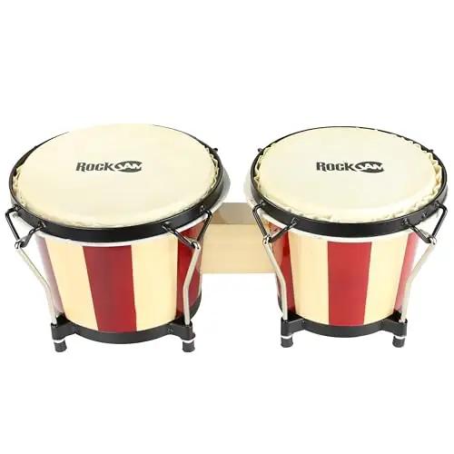 RockJam puidust bongos komplekt pehmendatud kotiga — suurepärane – detailne vaade