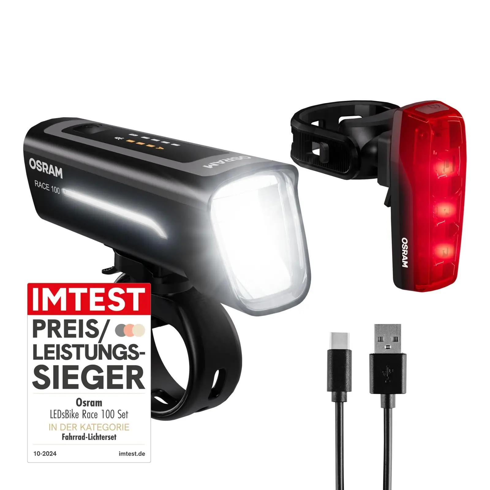 Osram jalgratta LED-valgusti komplekt — turvaline 100 lux – detailne vaade