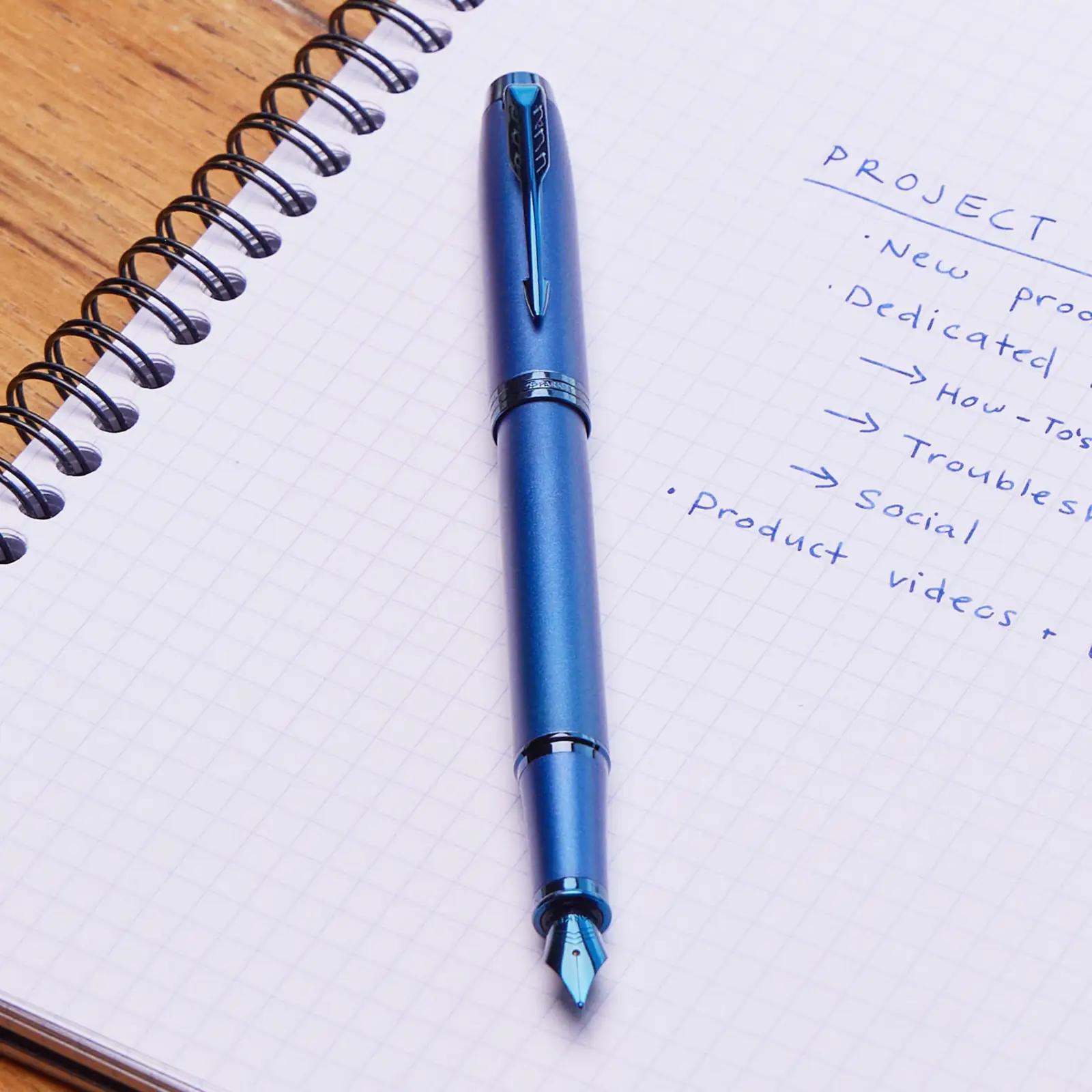 PARKER elegantne roostevabast sulepea — sinine kingitus – detailne vaade