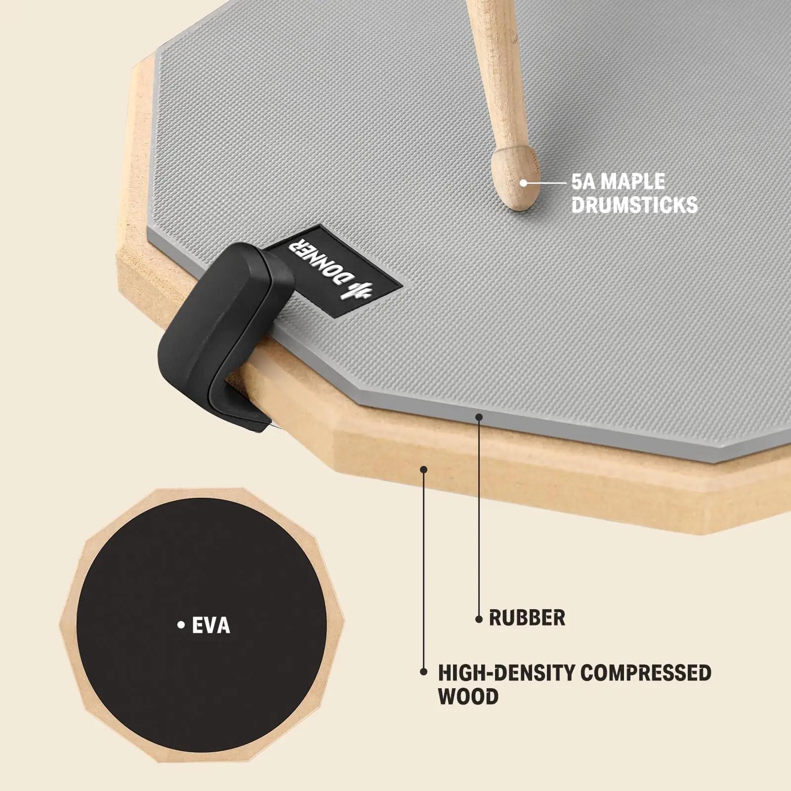 Donner harjutustala 12″ kummist pind — vaikne koduseks – detailne vaade