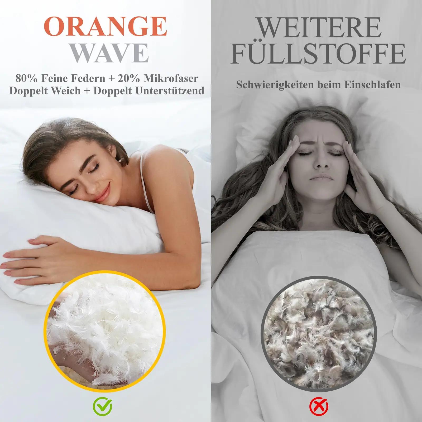 Orange Wave pehme unepadi 80×80 cm — luksuslik ja toetav – kasutusnäide