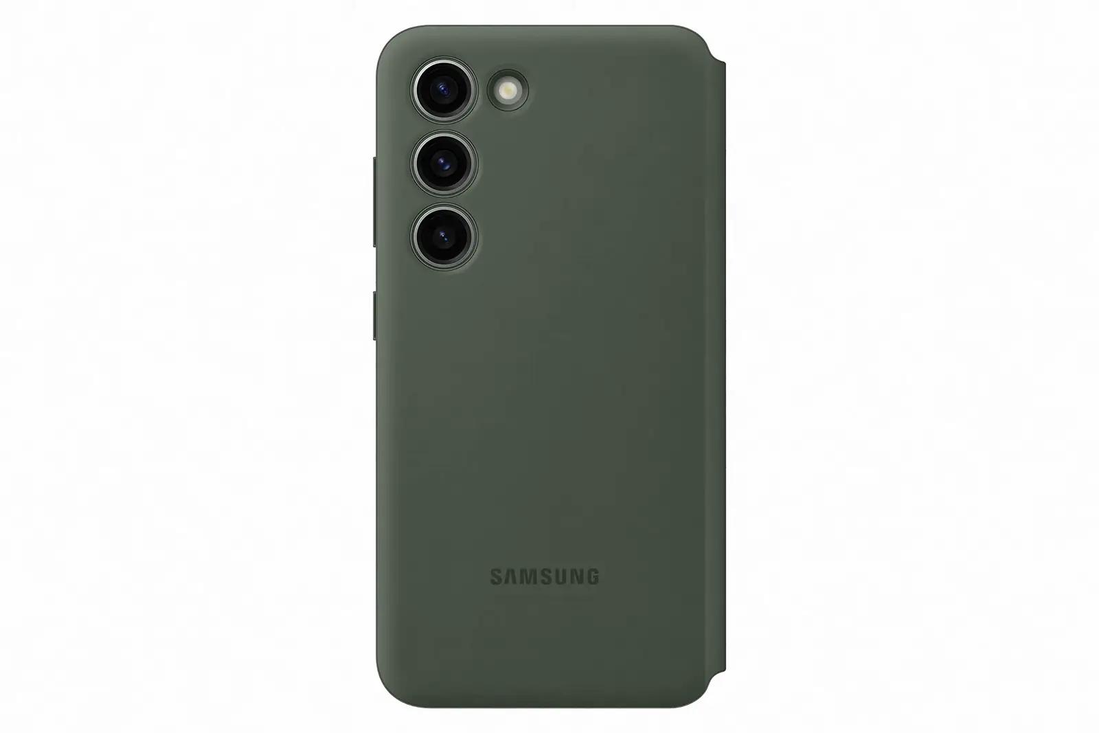 Samsung kaitsev nahkne taskuga ümbris — Smart View rahakott – detailne vaade