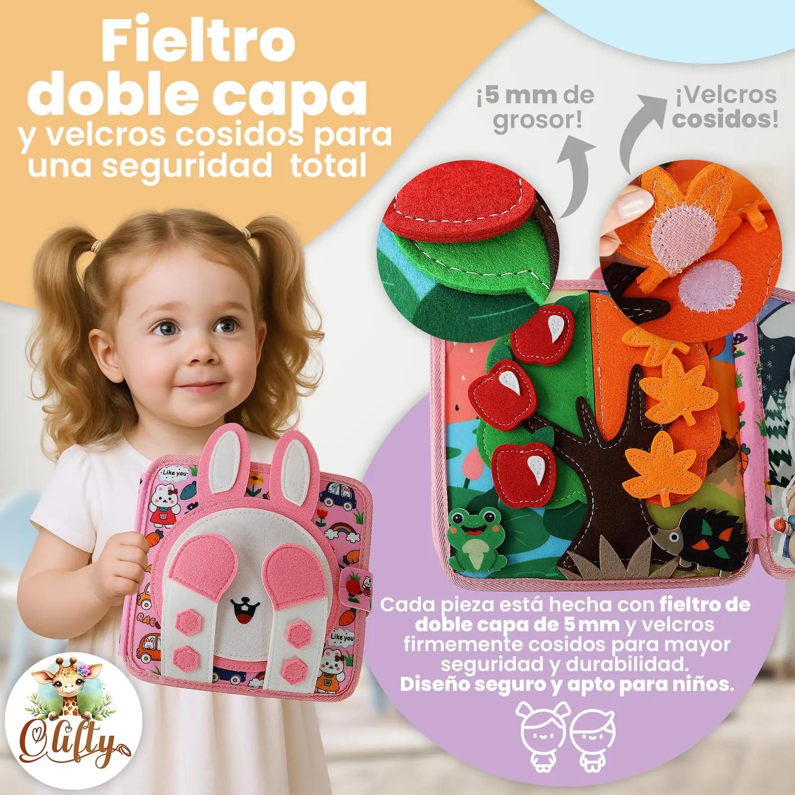 Olifty filzist Montessori-tunnetusraamat imikule — pehme – detailne vaade