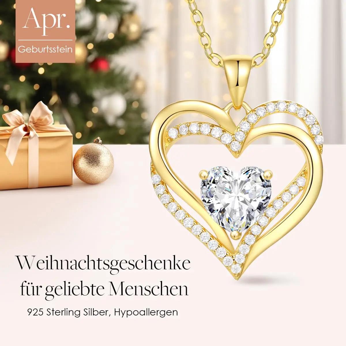 CDE sterlinghõbe südame ripats kaelakee – ideaalne kingitus – detailne vaade